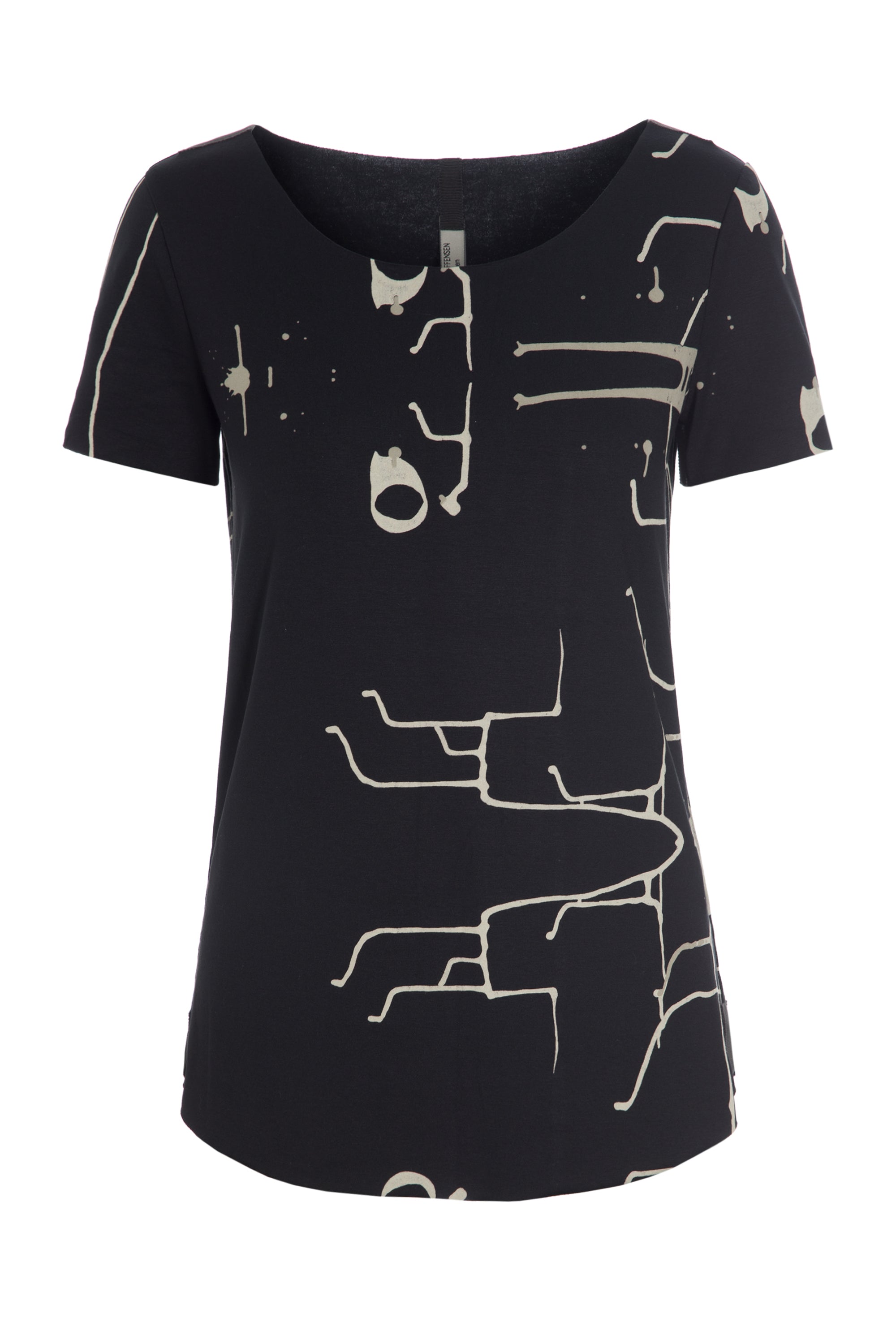 HENRIETTE STEFFENSEN COPENHAGEN YOGA BLUSE - 96045 BLUSER jersey YOGA ART PRINT BLACK 100