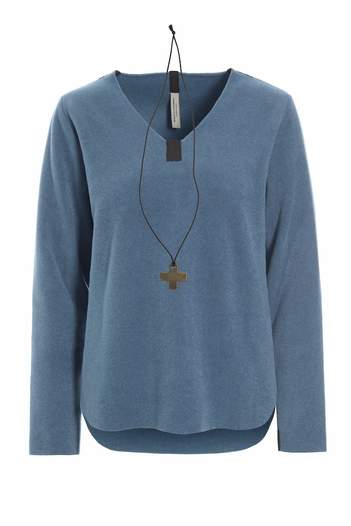 HENRIETTE STEFFENSEN COPENHAGEN BLUSE M/ HALSKETTE - 1362 BLUSER DUSTY BLUE 794