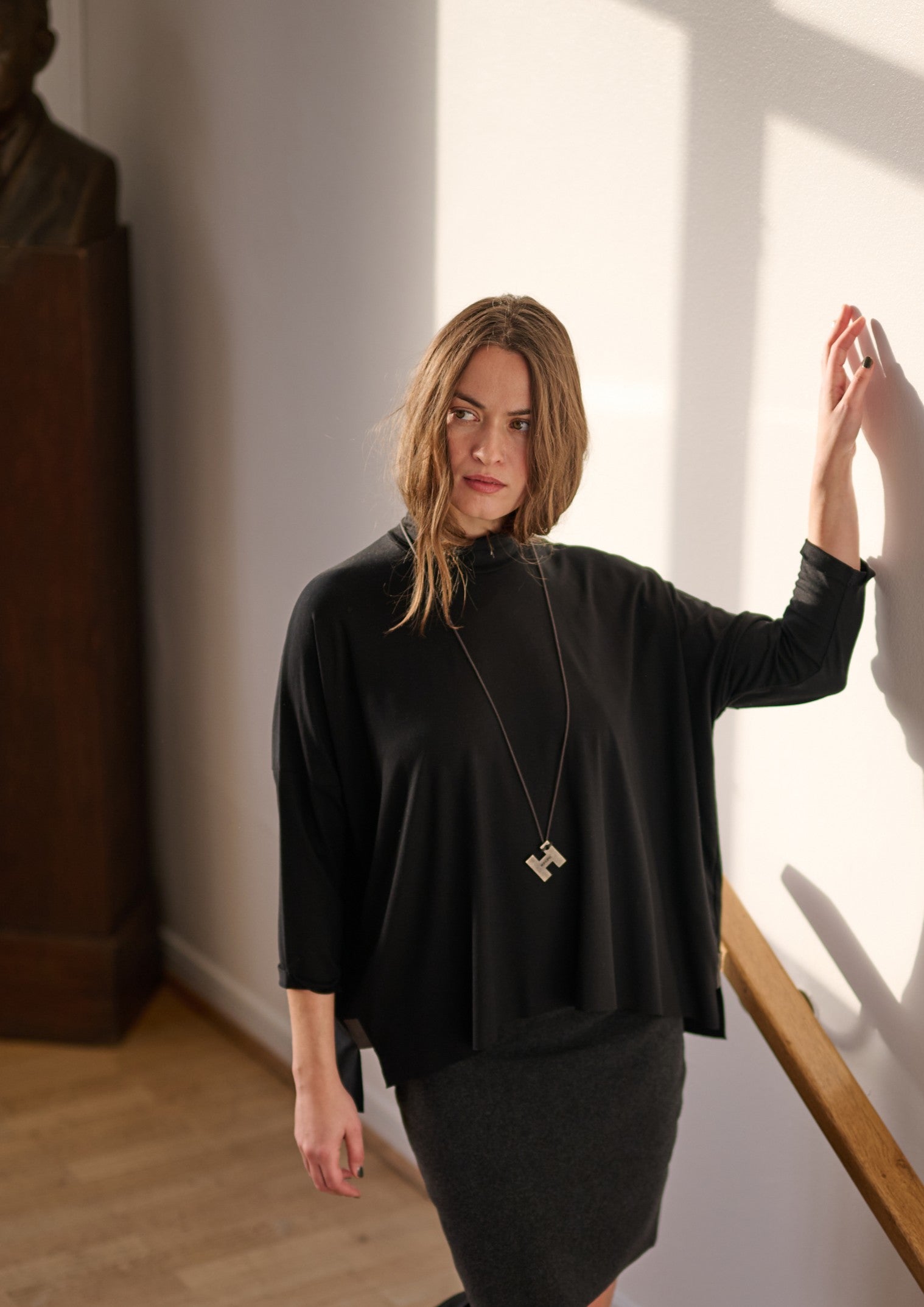 HENRIETTE STEFFENSEN COPENHAGEN BLUSE M/HALSKETTE - 96100 BLUSER BLACK 900