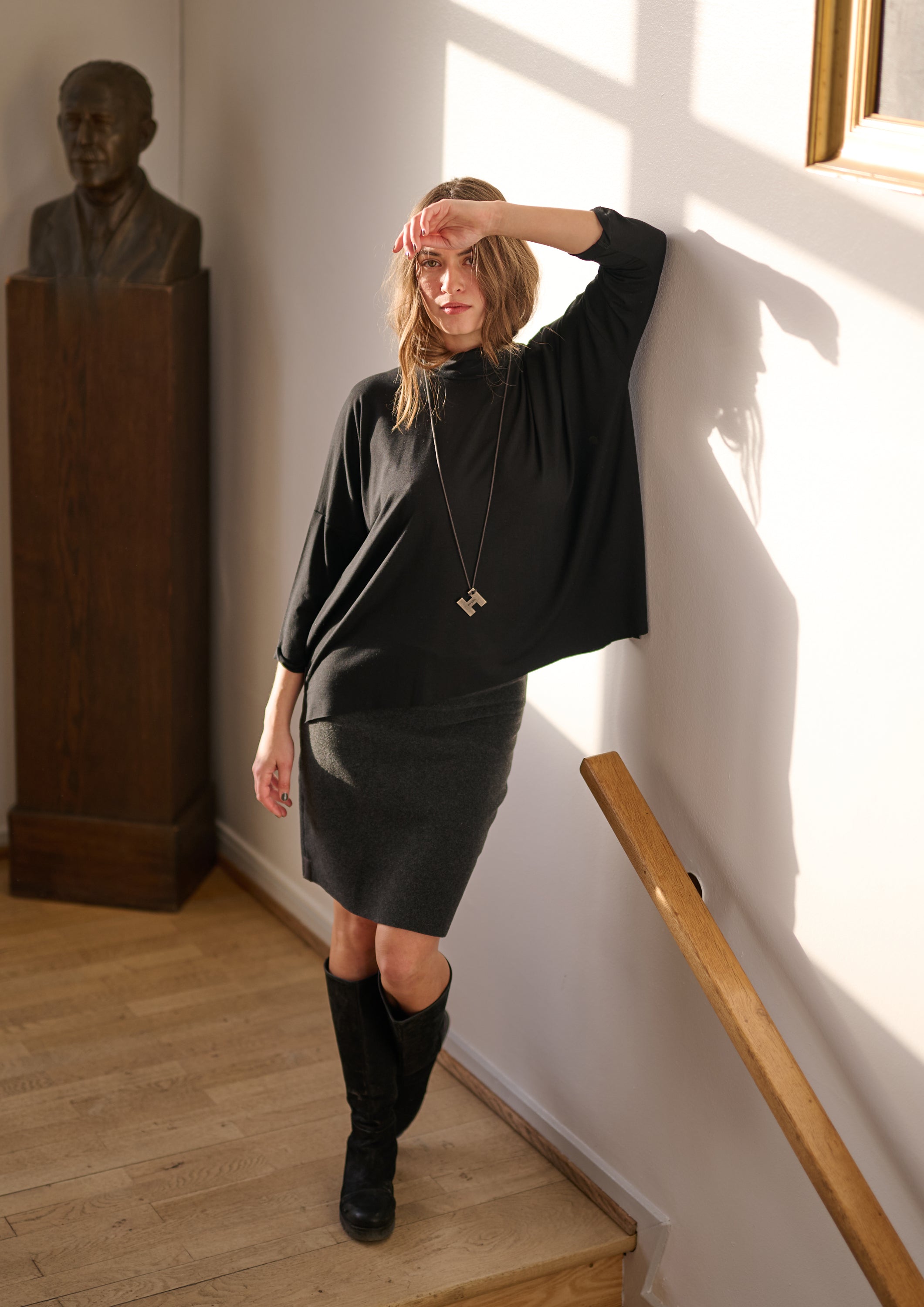 HENRIETTE STEFFENSEN COPENHAGEN BLUSE M/HALSKETTE - 96100 BLUSER BLACK 900