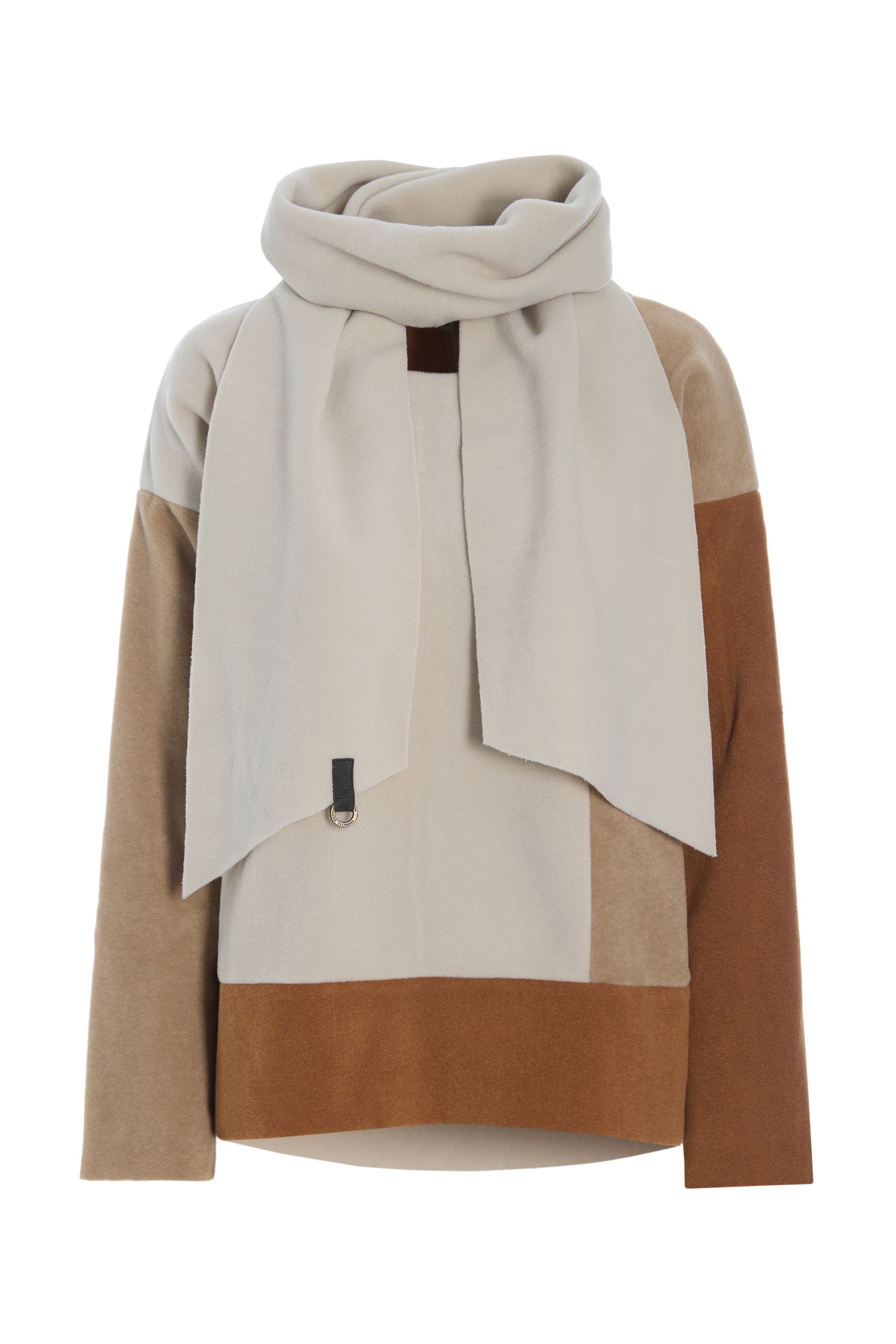 HENRIETTE STEFFENSEN COPENHAGEN BLUSE PATCH MIT SCHAL - 1412 BLUSER CAMEL/KIT/RUST 442