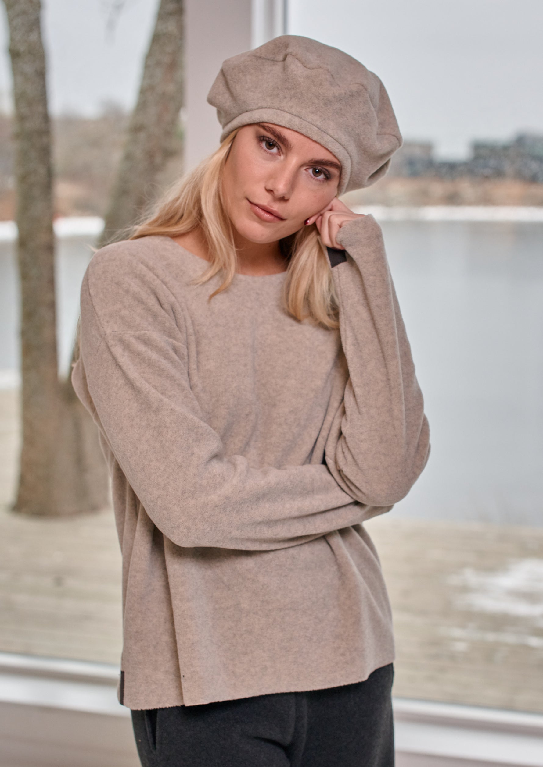 HENRIETTE STEFFENSEN COPENHAGEN BLUSE RUNDEM AUSSCHNITT - 1359 BLUSER SAND 805