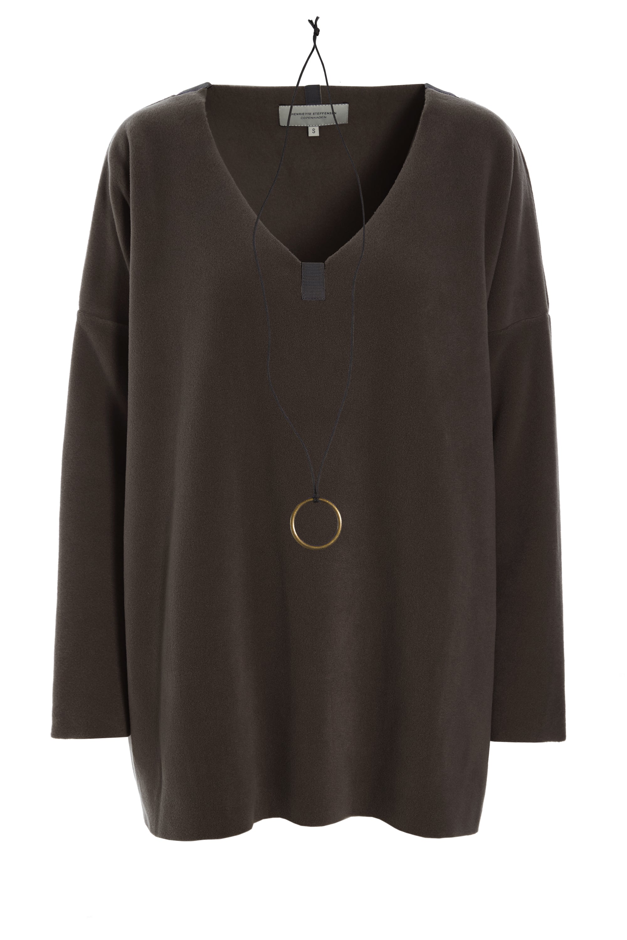 HENRIETTE STEFFENSEN COPENHAGEN BLUSE V-AUSSCHNITT - 1336 BLUSER CHOKOLATE 844