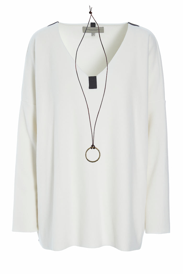HENRIETTE STEFFENSEN COPENHAGEN BLUSE V-AUSSCHNITT - 1336 BLUSER OFF WHITE 802