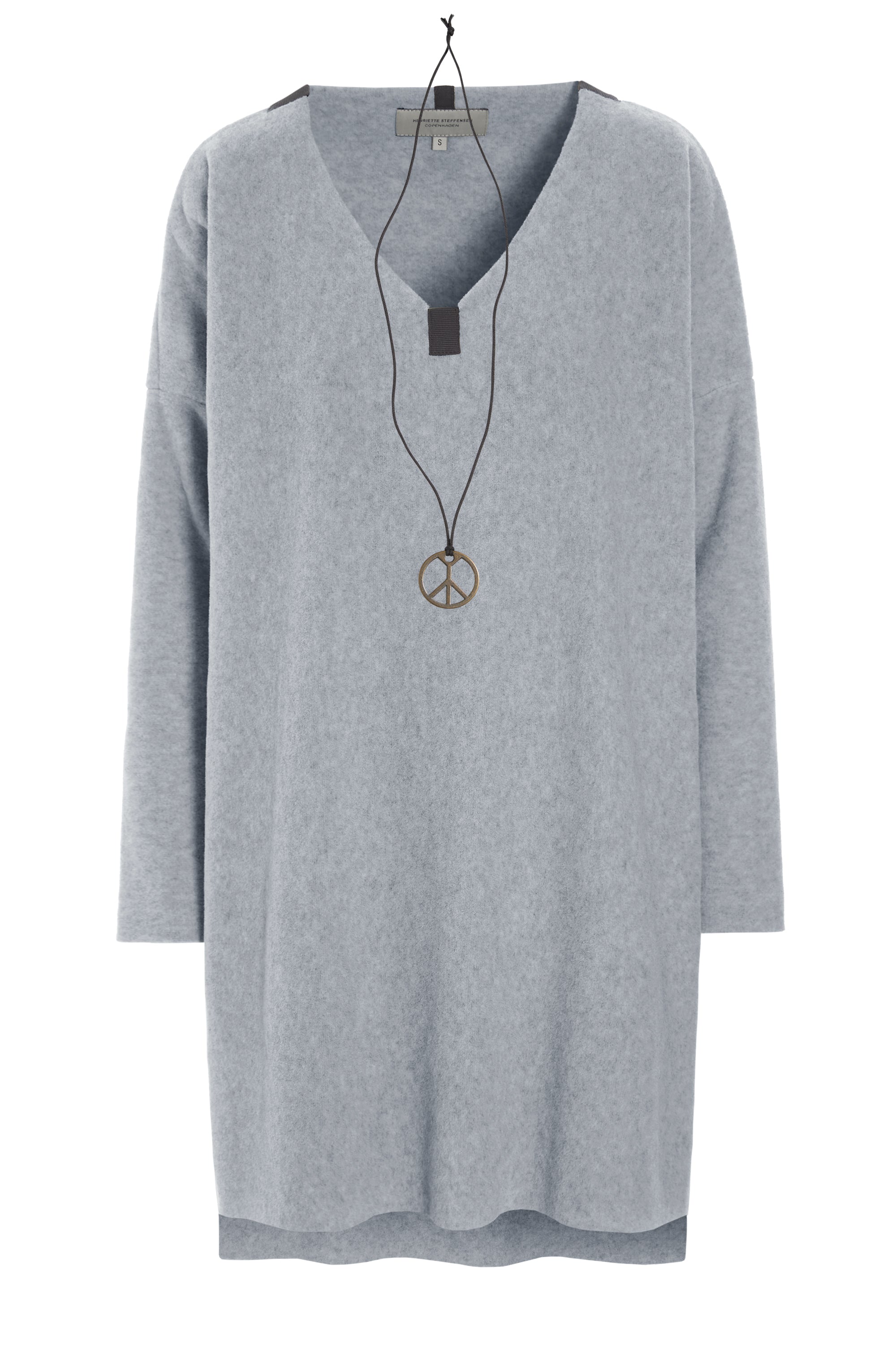 HENRIETTE STEFFENSEN COPENHAGEN BLUSE V-AUSSCHNITT - 1367 TUNICS LIGHT GREY 876