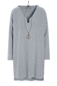 BLUSE V-AUSSCHNITT - 1367 - LIGHT GREY
