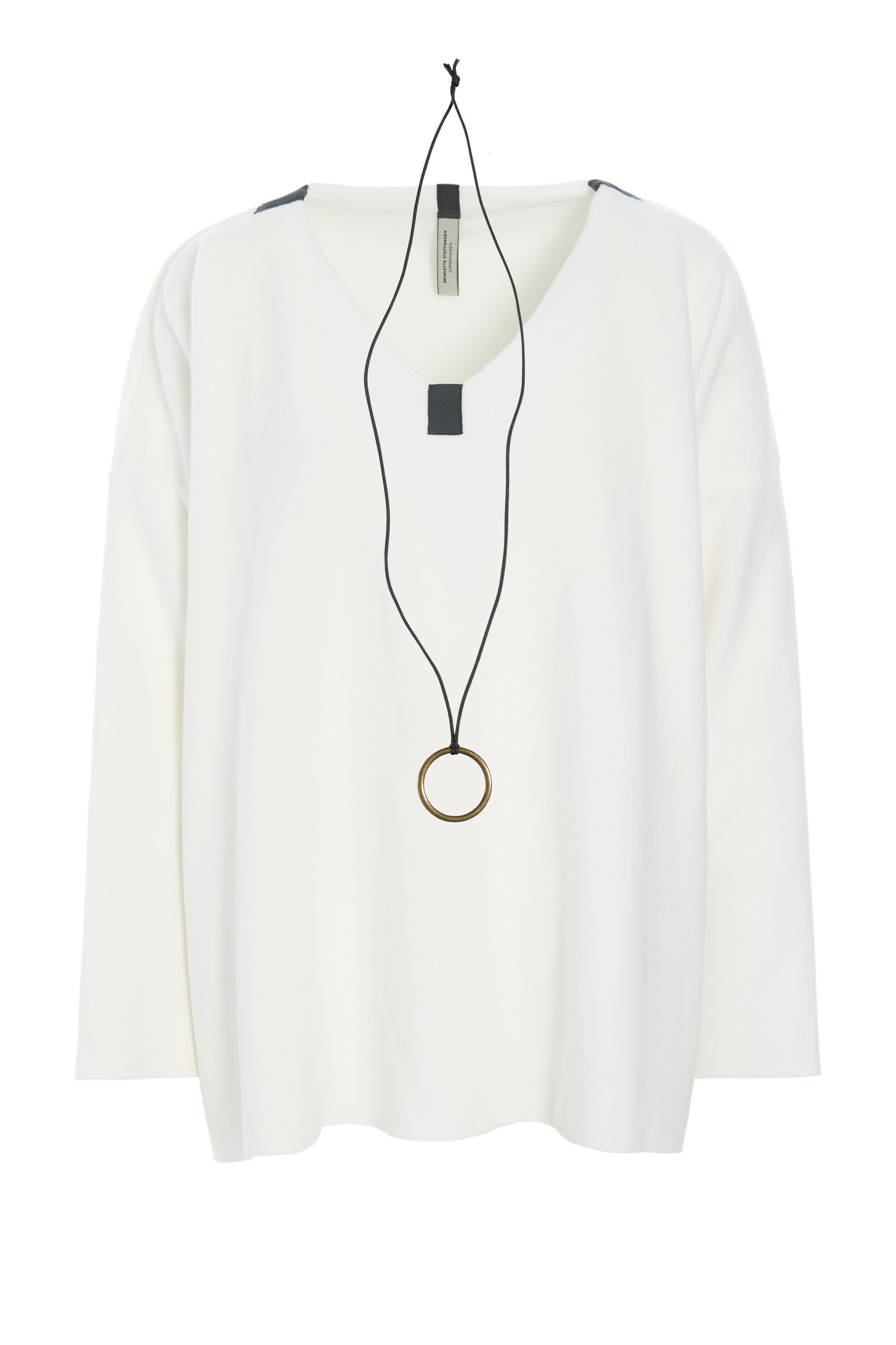 HENRIETTE STEFFENSEN COPENHAGEN BLUSE V-AUSSCHNITT - 1410 BLUSER OFF WHITE 802