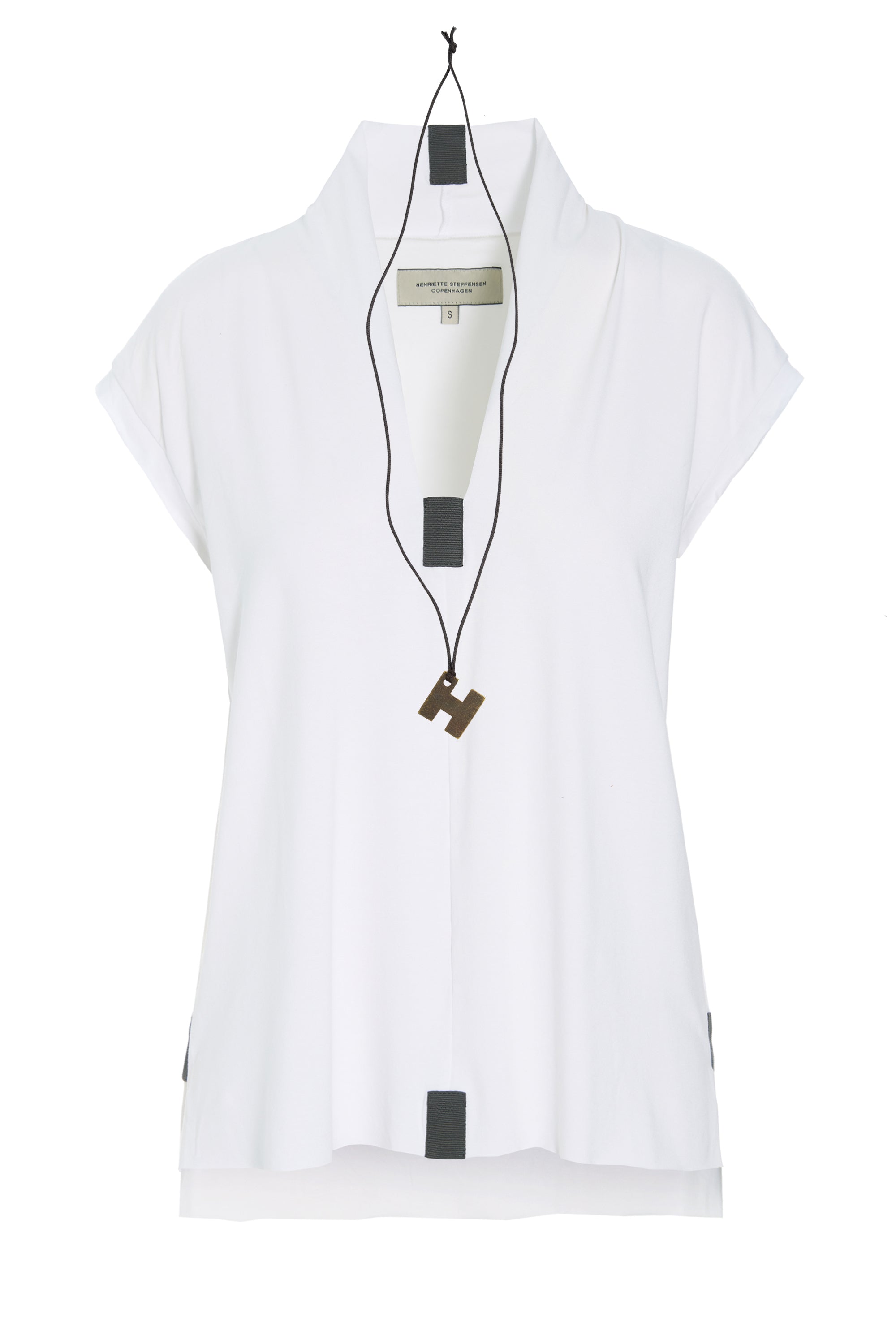 HENRIETTE STEFFENSEN COPENHAGEN BLUSE V-AUSSCHNITT - 96103 T-SHIRTS WHITE 816