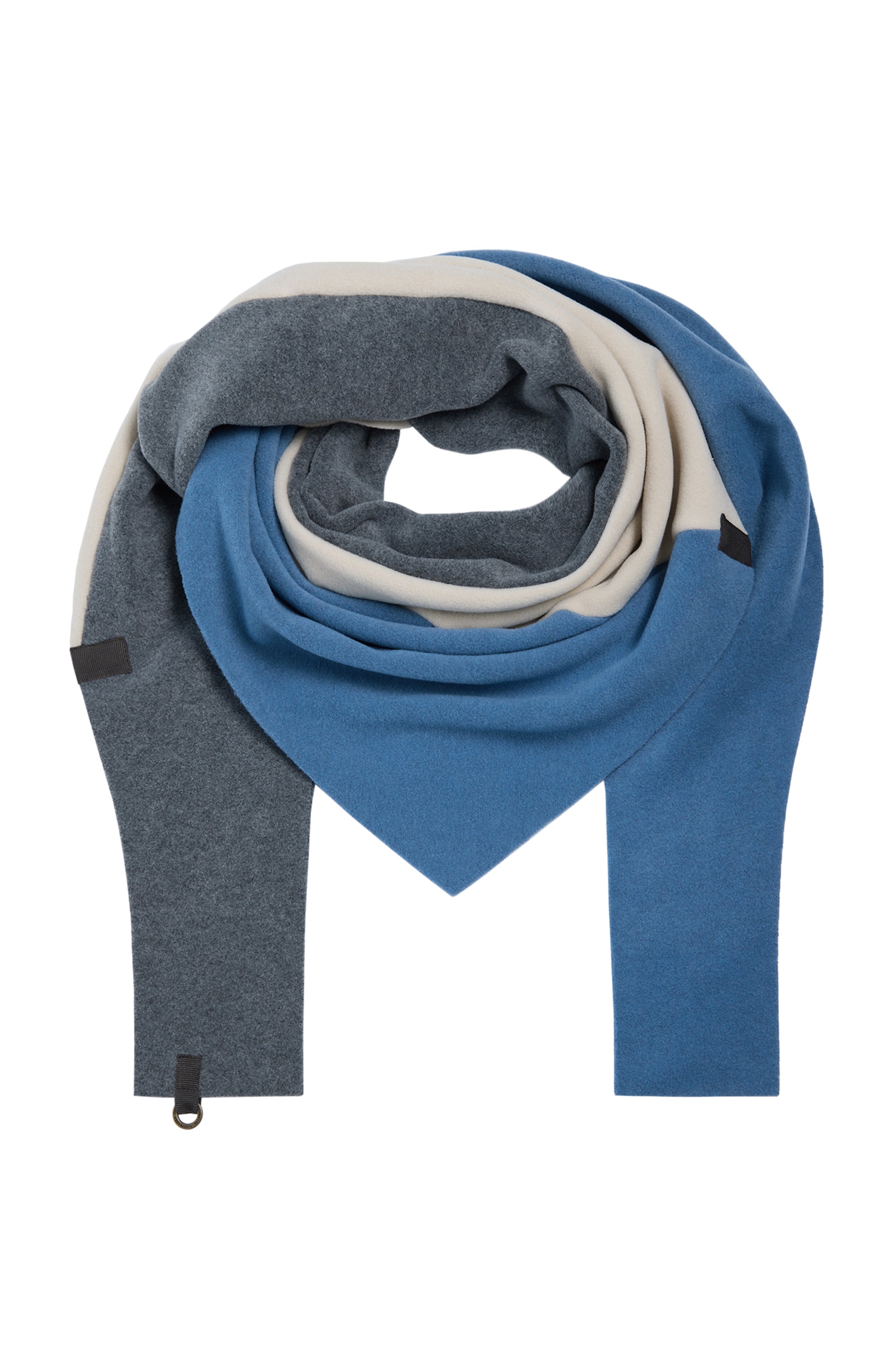 HENRIETTE STEFFENSEN COPENHAGEN DREIECKIGER SCHAL NO WASTE - 4078NW SCARFS DUSTY BLUE/KIT/GREY 119