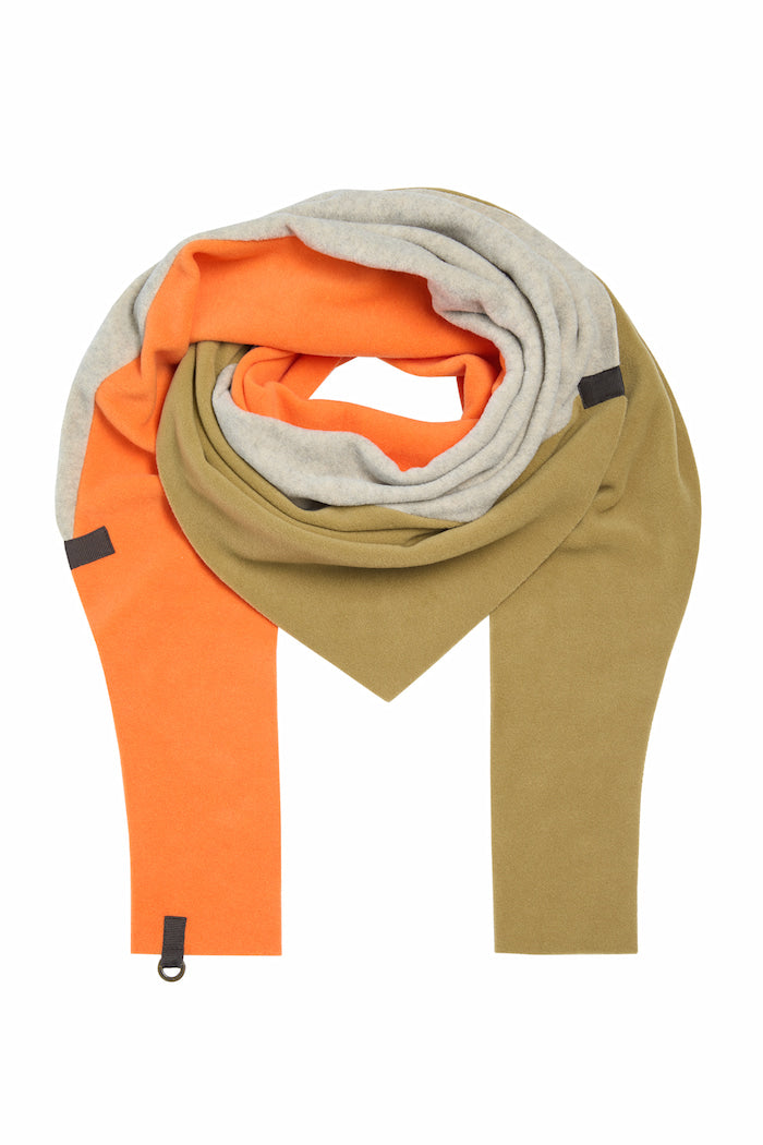 HENRIETTE STEFFENSEN COPENHAGEN DREIECKIGER SCHAL NO WASTE - 4078NW SCARFS OLIVE/SAND/ORANGE 462