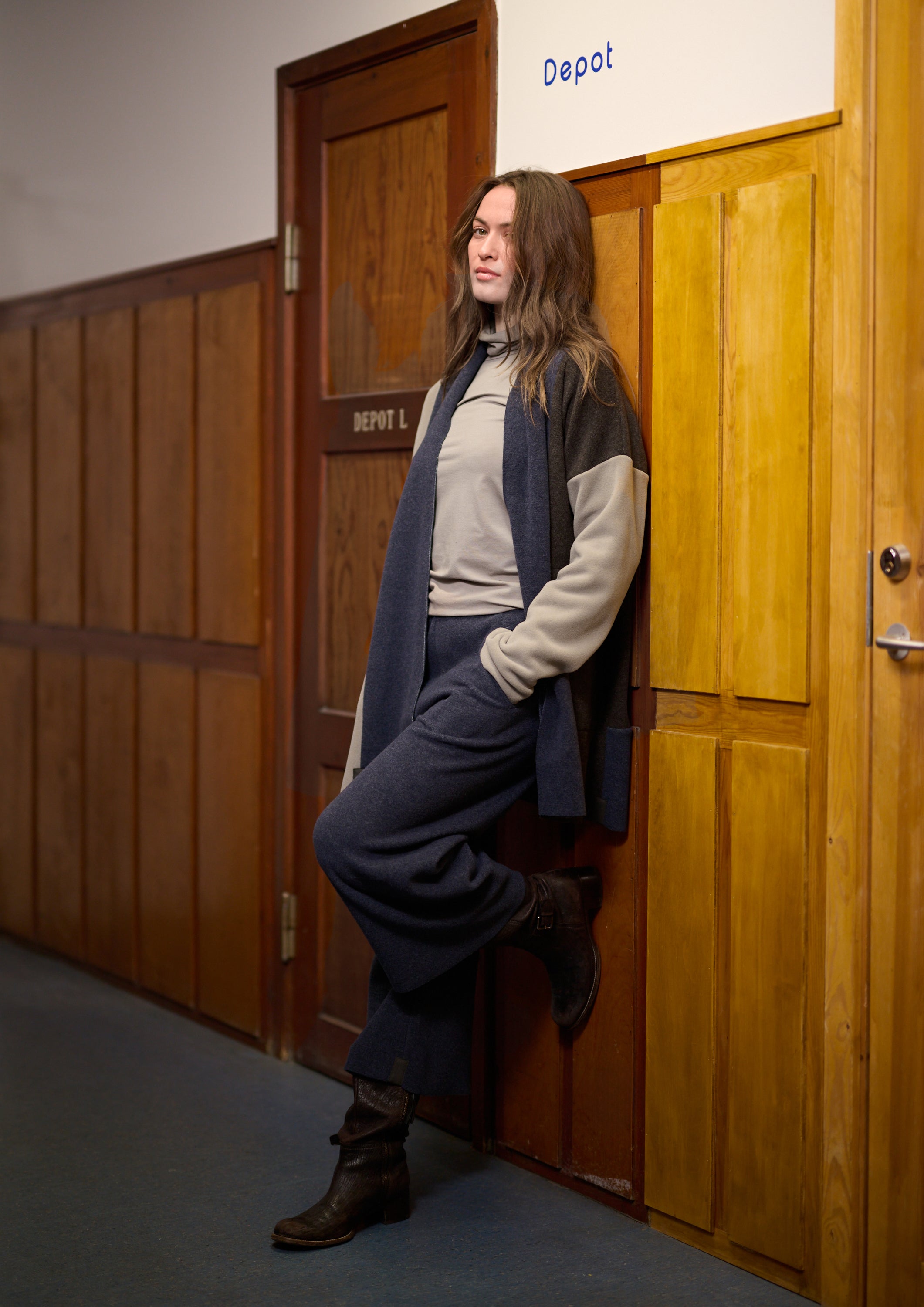 HENRIETTE STEFFENSEN COPENHAGEN FLARE HOSEN 3/4 LÄNGE - 2115 BUKSER EVENING BLUE 690