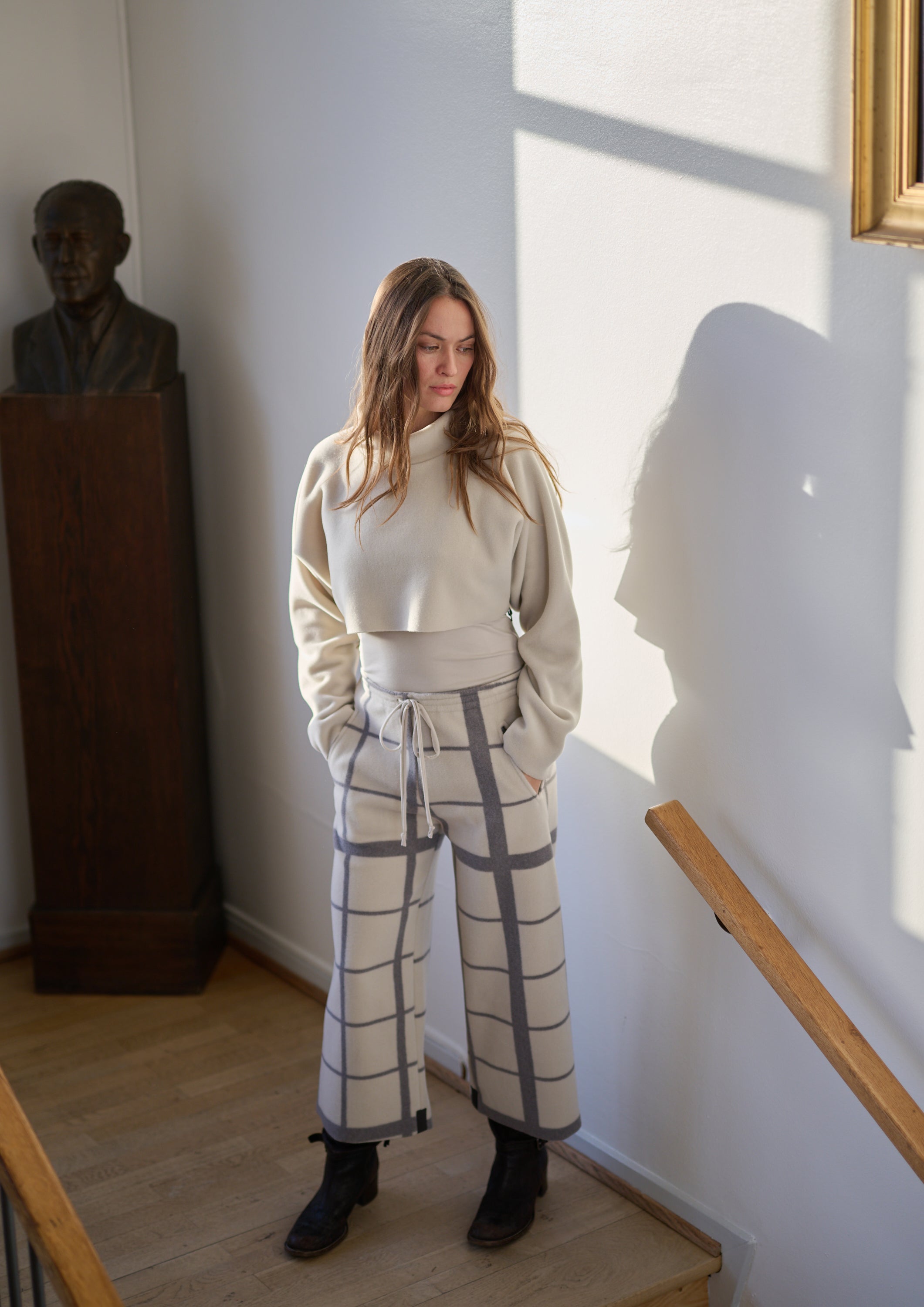 HENRIETTE STEFFENSEN COPENHAGEN FLARE HOSEN 3/4 LÄNGE - 2115P BUKSER CLAN PRINT KIT 780