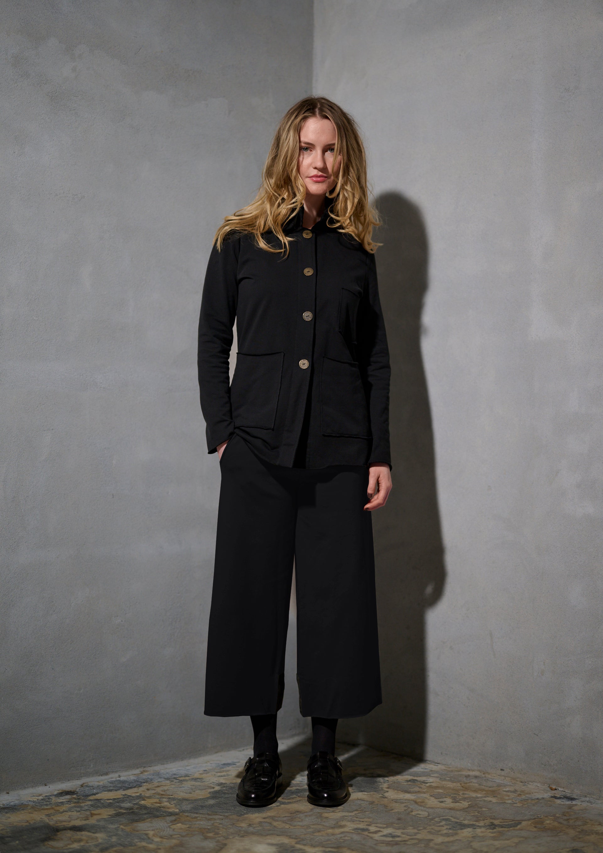 HENRIETTE STEFFENSEN COPENHAGEN FLARE SWEAT HOSEN 3/4 - 72016 BUKSER BLACK 900