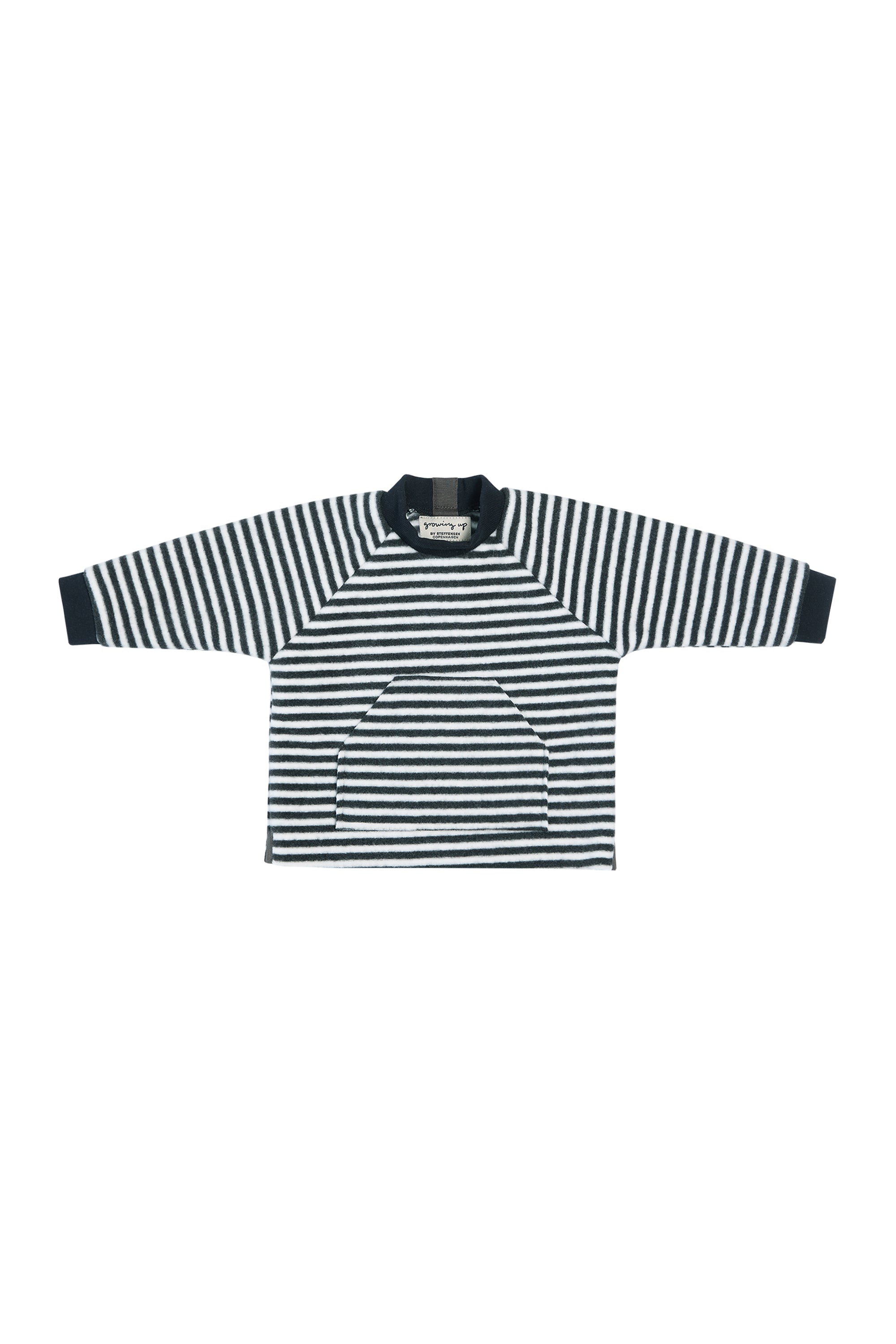 GROWING UP FLEECE BLOUSE POCKET BABY - 109 GU BLUSER STRIPES B&W 673