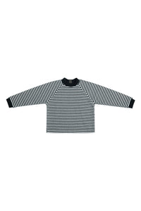 FLEECE BLUSE RUNDEM HALS CHILD - 107 - STRIPES B&W