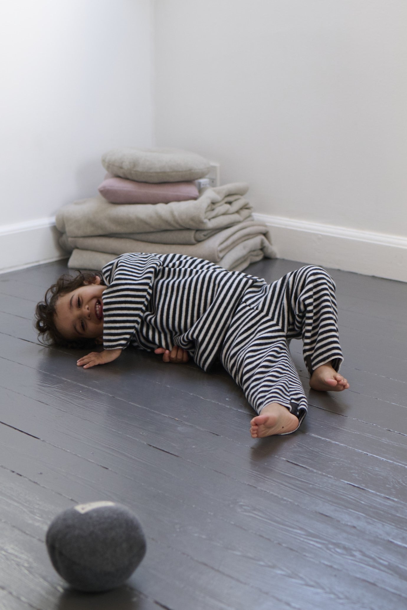 GROWING UP FLEECE HOSE TODDLER - 215 GU BUKSER STRIPES B&W 673
