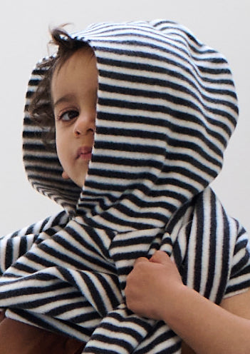 GROWING UP FLEECE KAPUZENBLUSE TODDLER - 108 GU BLUSER STRIPES B&W 673