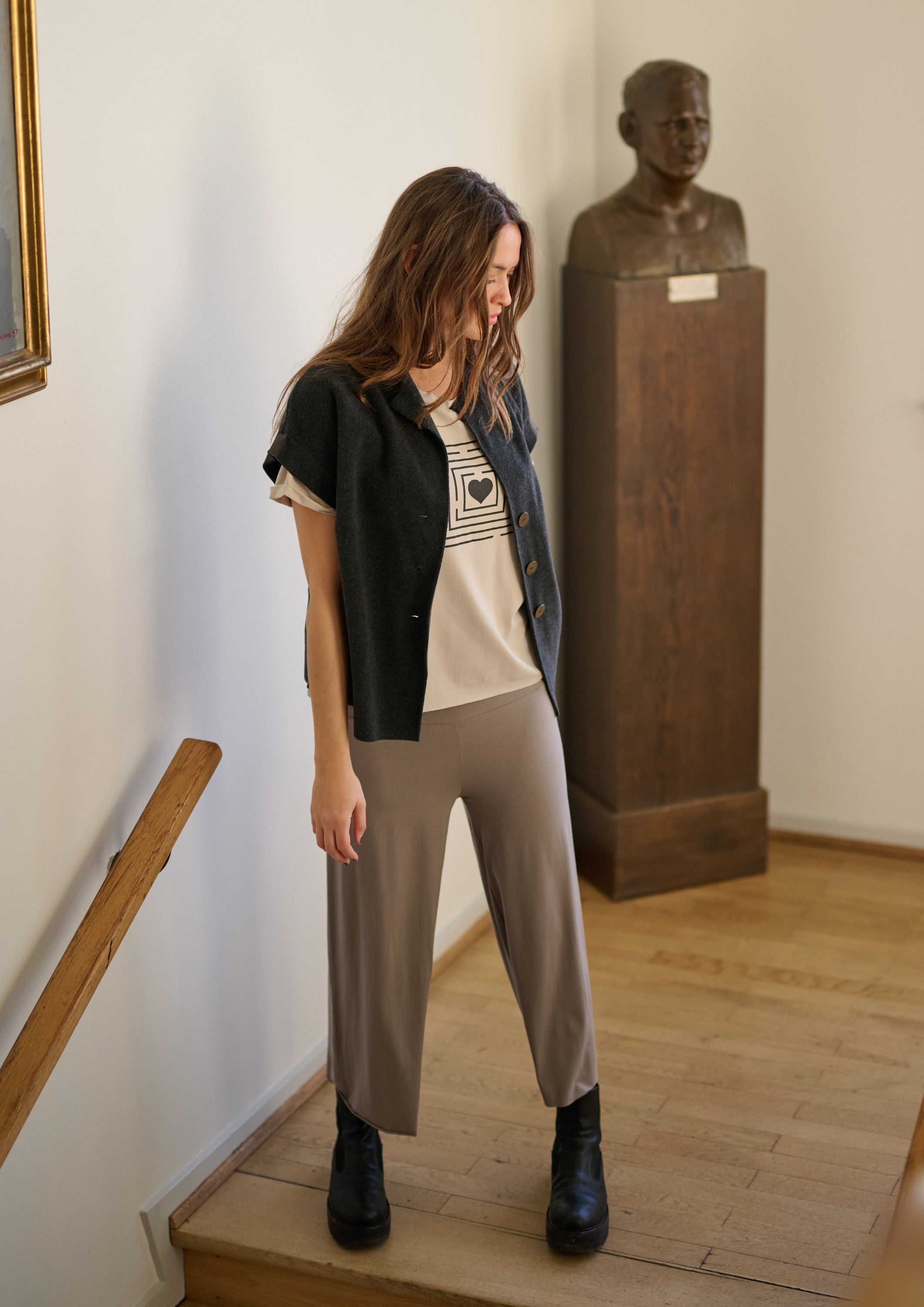 HENRIETTE STEFFENSEN COPENHAGEN HOSE MIT FALTEN AN DER TAILLE - 99017 BUKSER ELEPHANT 654