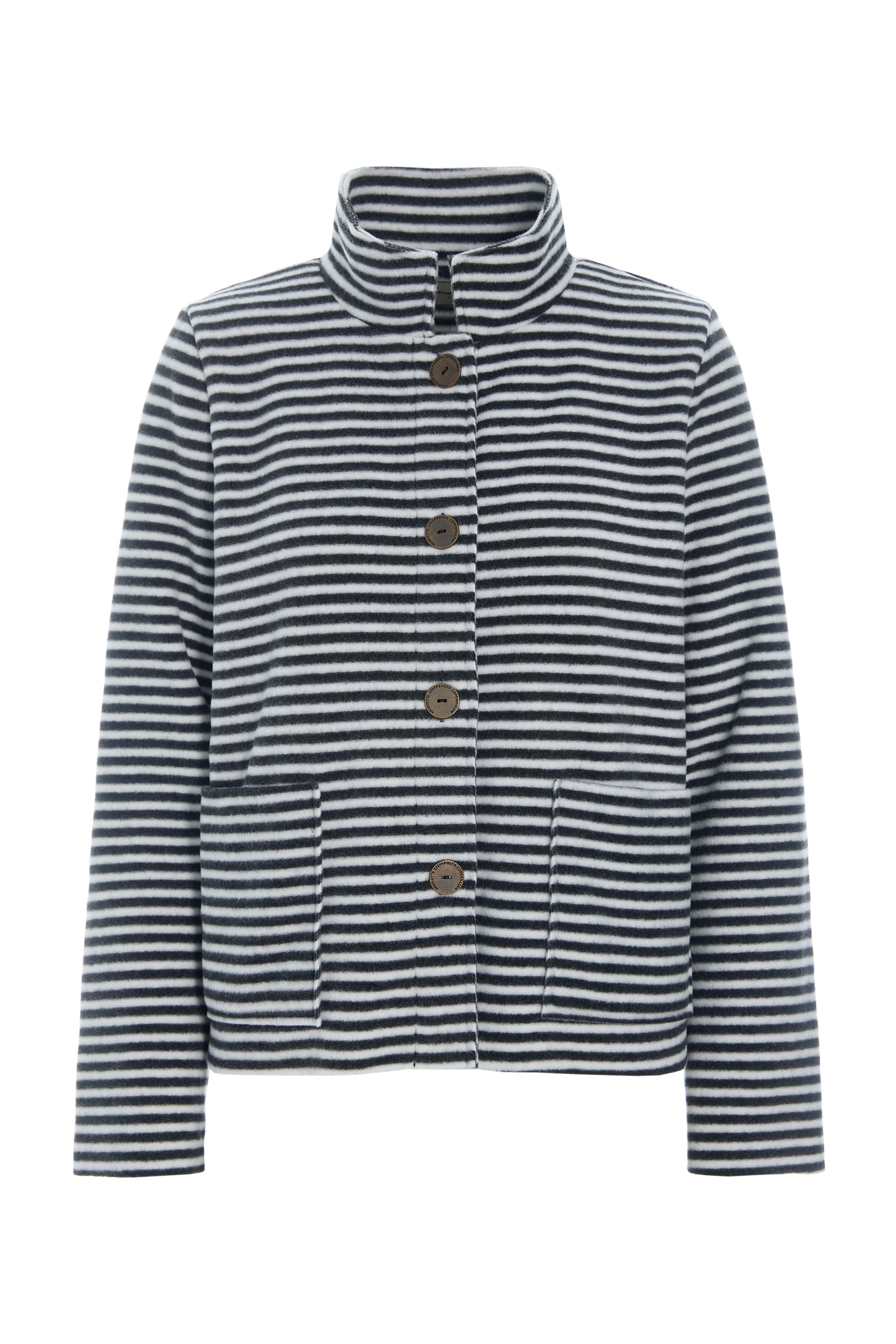 HENRIETTE STEFFENSEN COPENHAGEN JACKE - 7164 CARDIGANS STRIPES B&W 673