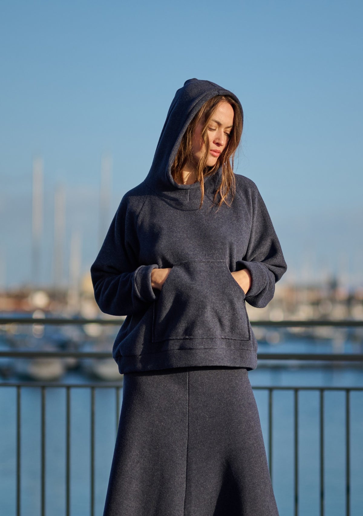 HENRIETTE STEFFENSEN COPENHAGEN KAPUZENPULLI - 1383 HOODIES EVENING BLUE 690