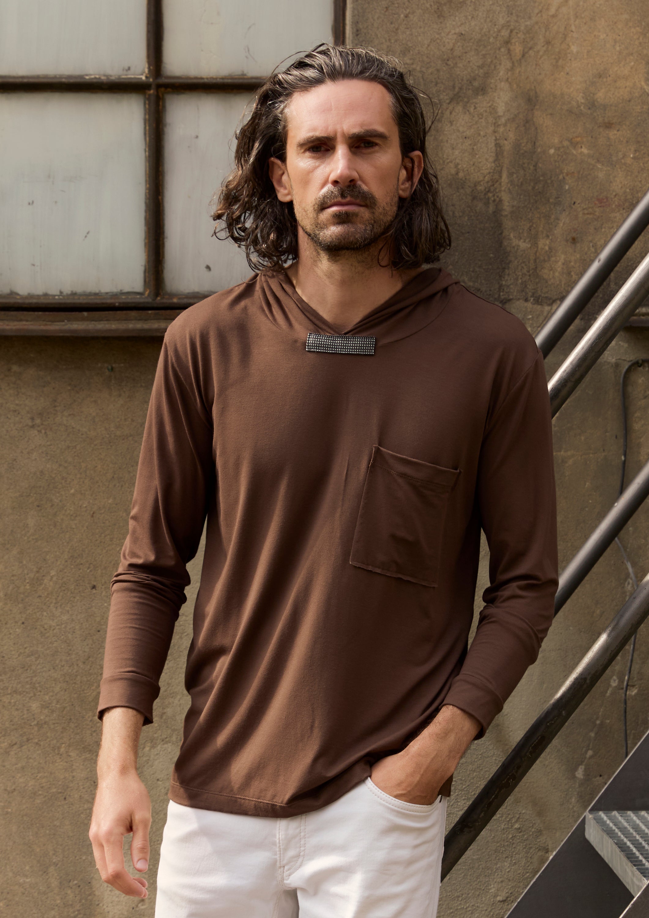 CARL BY STEFFENSEN COPENHAGEN KAPUZENPULLOVER - 1054C HOODIES CHOCOLATE 844