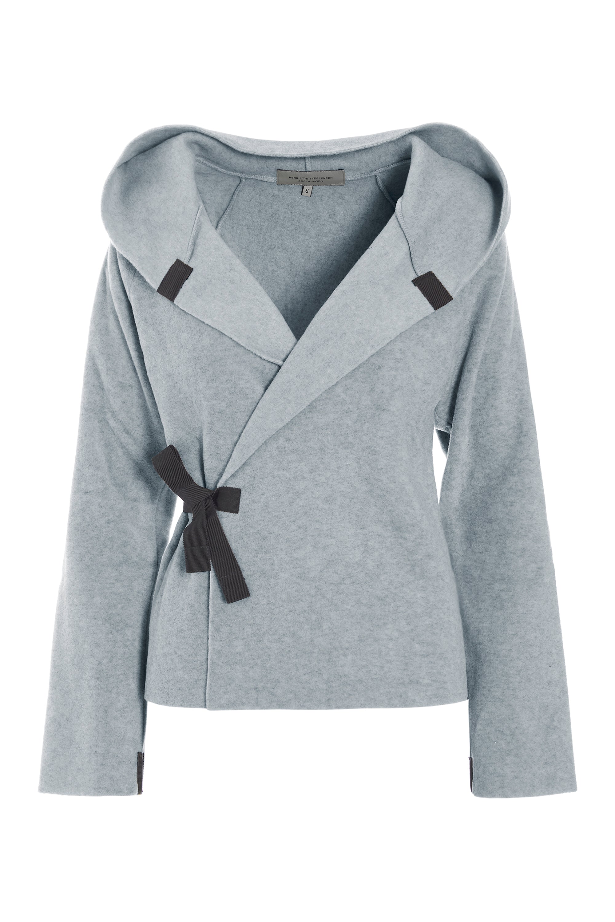HENRIETTE STEFFENSEN COPENHAGEN KLASSISCHE FLEECE WICKEL CARDIGAN - 1009 CARDIGANS LIGTH GREY 876
