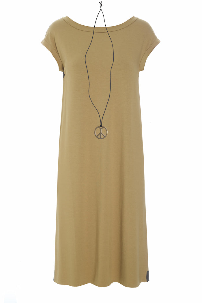 HENRIETTE STEFFENSEN COPENHAGEN KLEID MIT SCHMUCK - 98057 KJOLER OLIVE 655