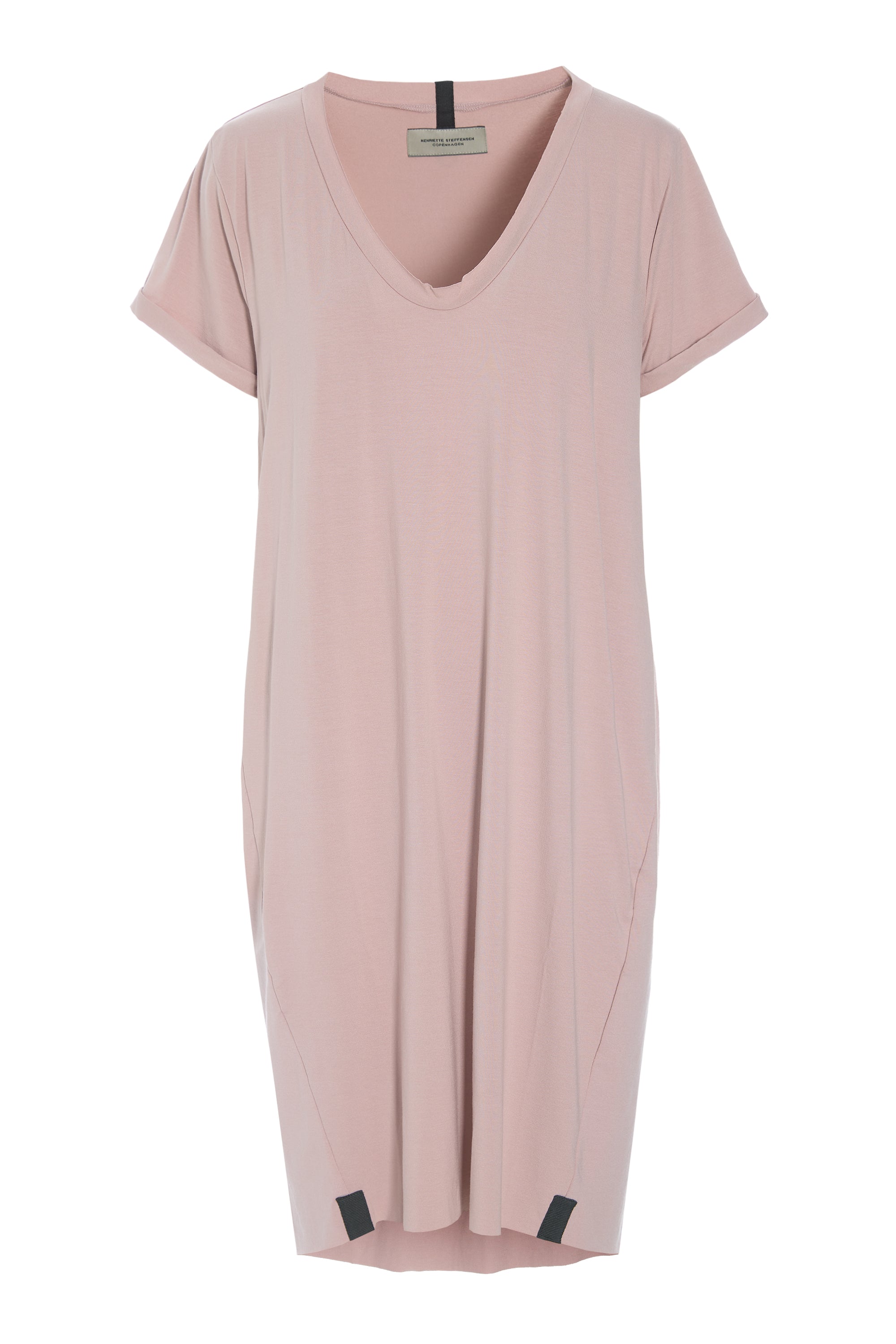 HENRIETTE STEFFENSEN COPENHAGEN KLEID V-NECK - 98049 KJOLER NUDE 401