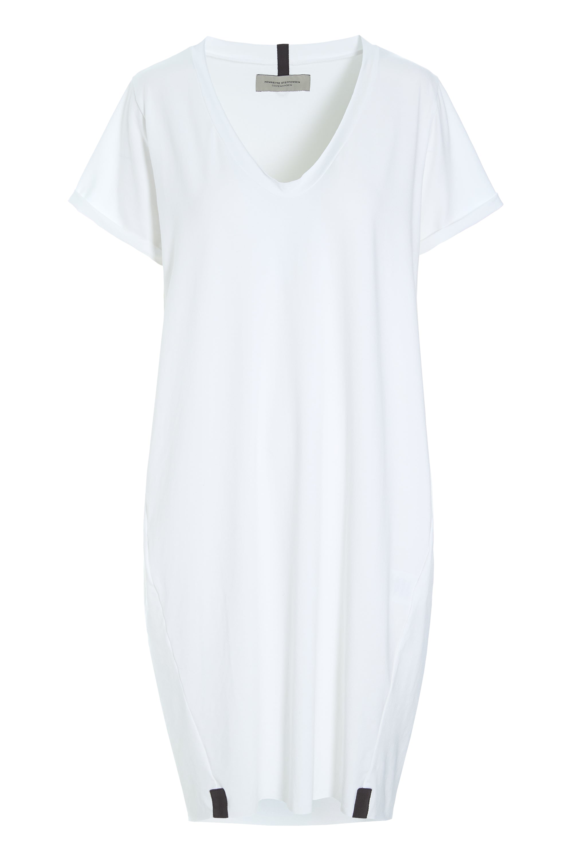 HENRIETTE STEFFENSEN COPENHAGEN KLEID V-NECK - 98049 KJOLER WHITE 816