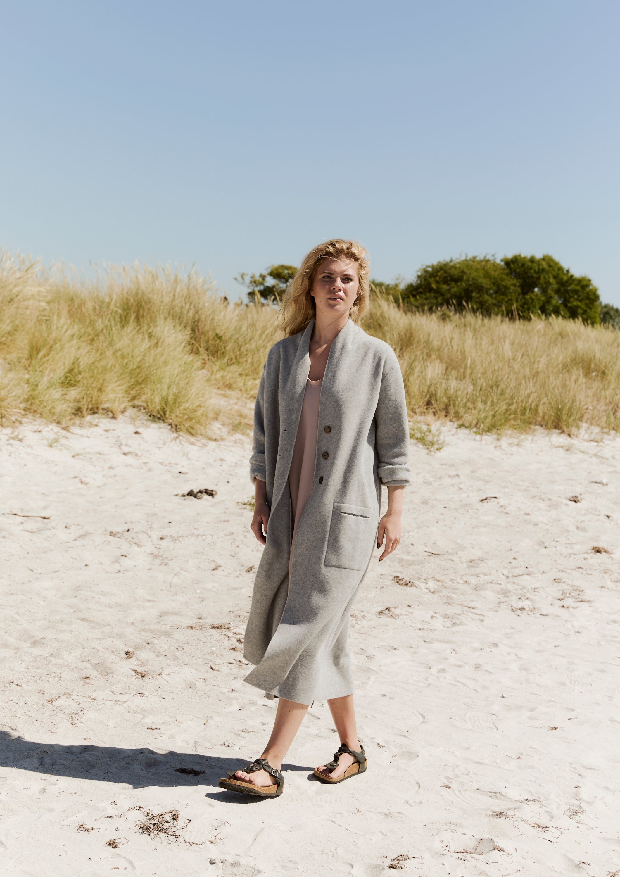 HENRIETTE STEFFENSEN COPENHAGEN LANGER CARDIGAN - 7162 CARDIGANS LIGHT GREY 876