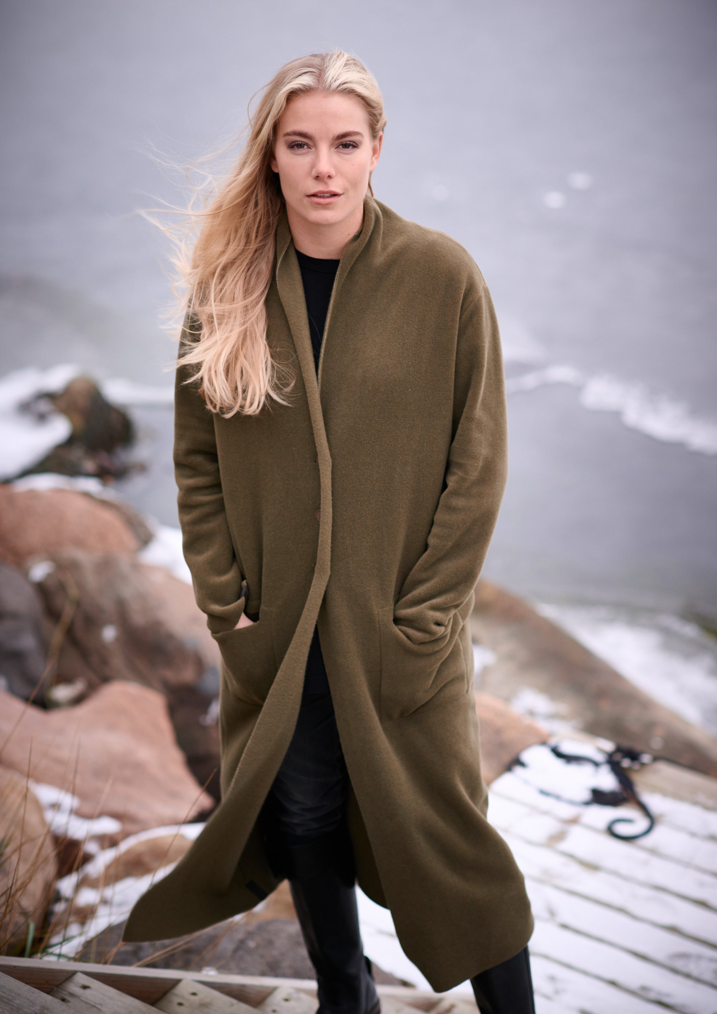 HENRIETTE STEFFENSEN COPENHAGEN LANGER CARDIGAN - 7162 CARDIGANS MOSS 611
