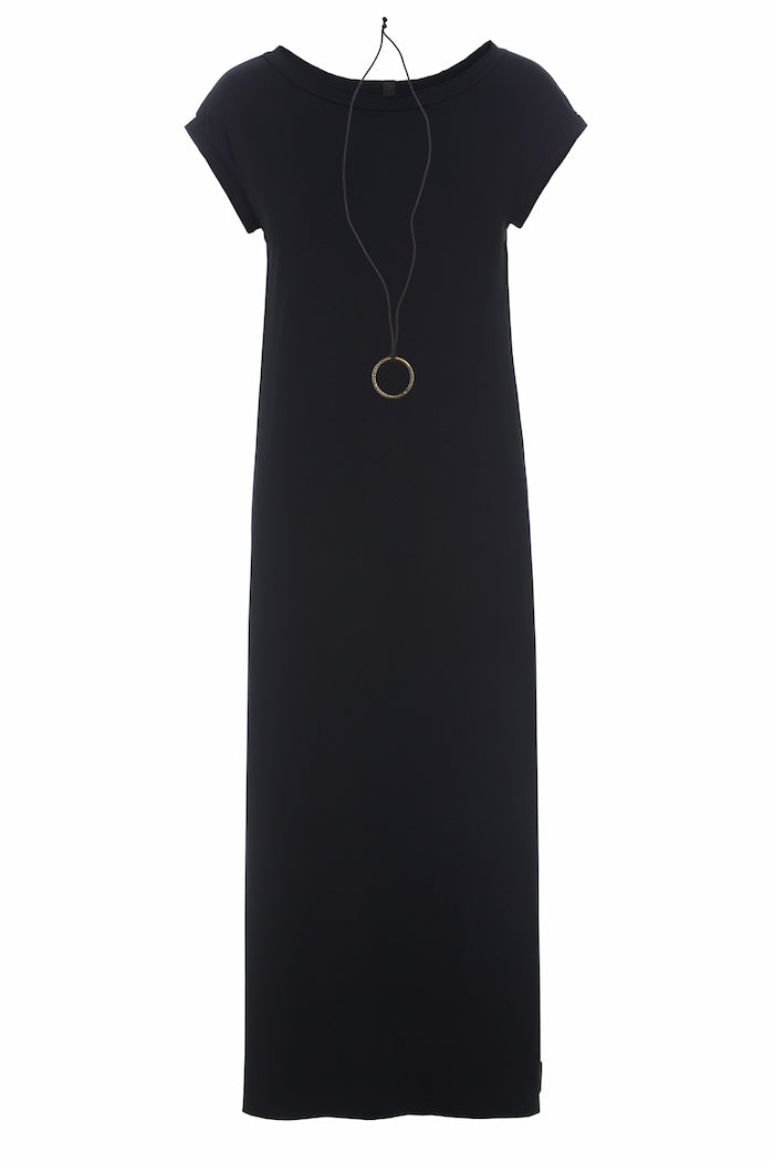 HENRIETTE STEFFENSEN COPENHAGEN LANGE KLEID MIT SCHMUCK - 98055 KJOLER BLACK 900