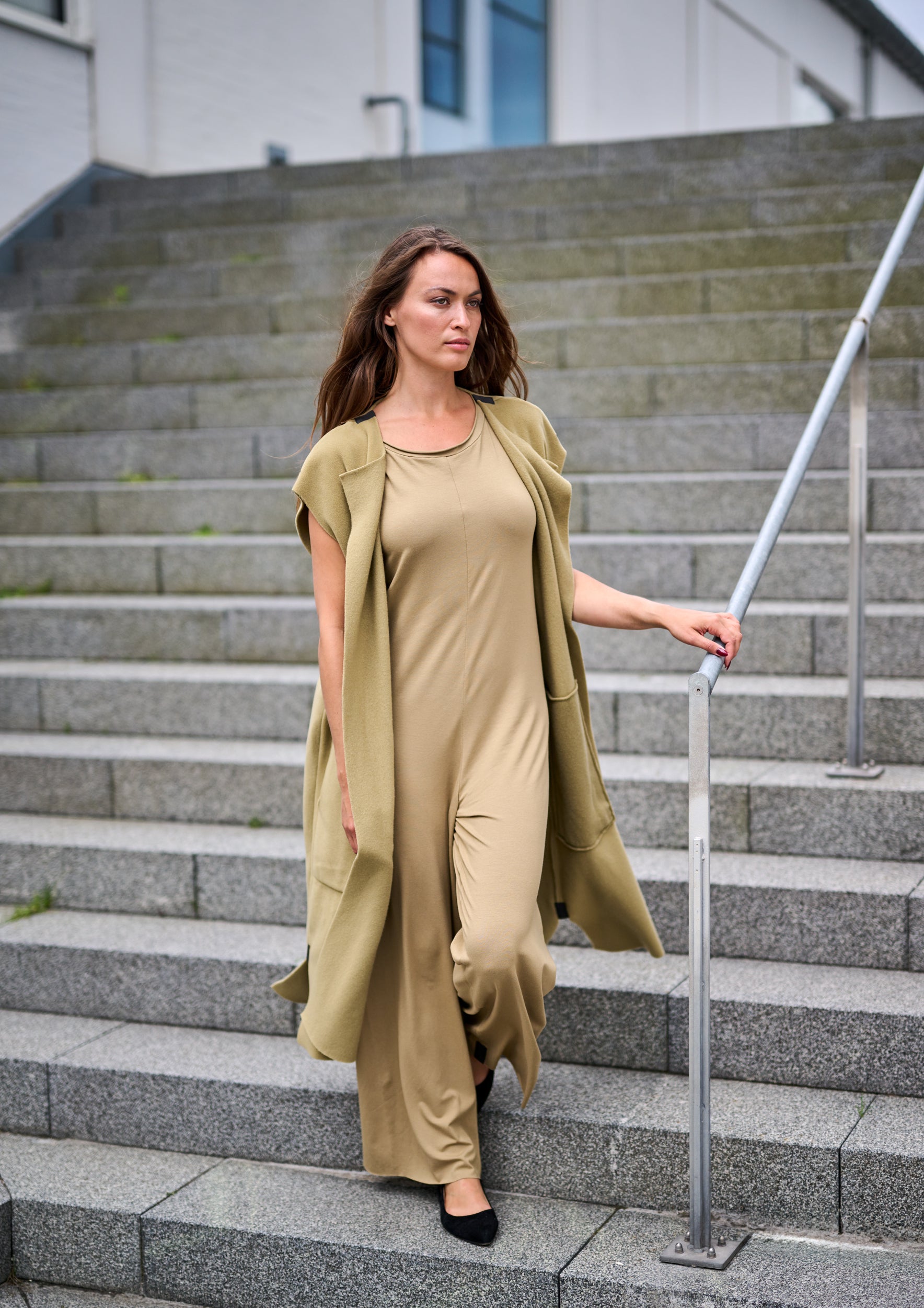 HENRIETTE STEFFENSEN COPENHAGEN LANGE WESTE - 7169 VESTS OLIVE 655