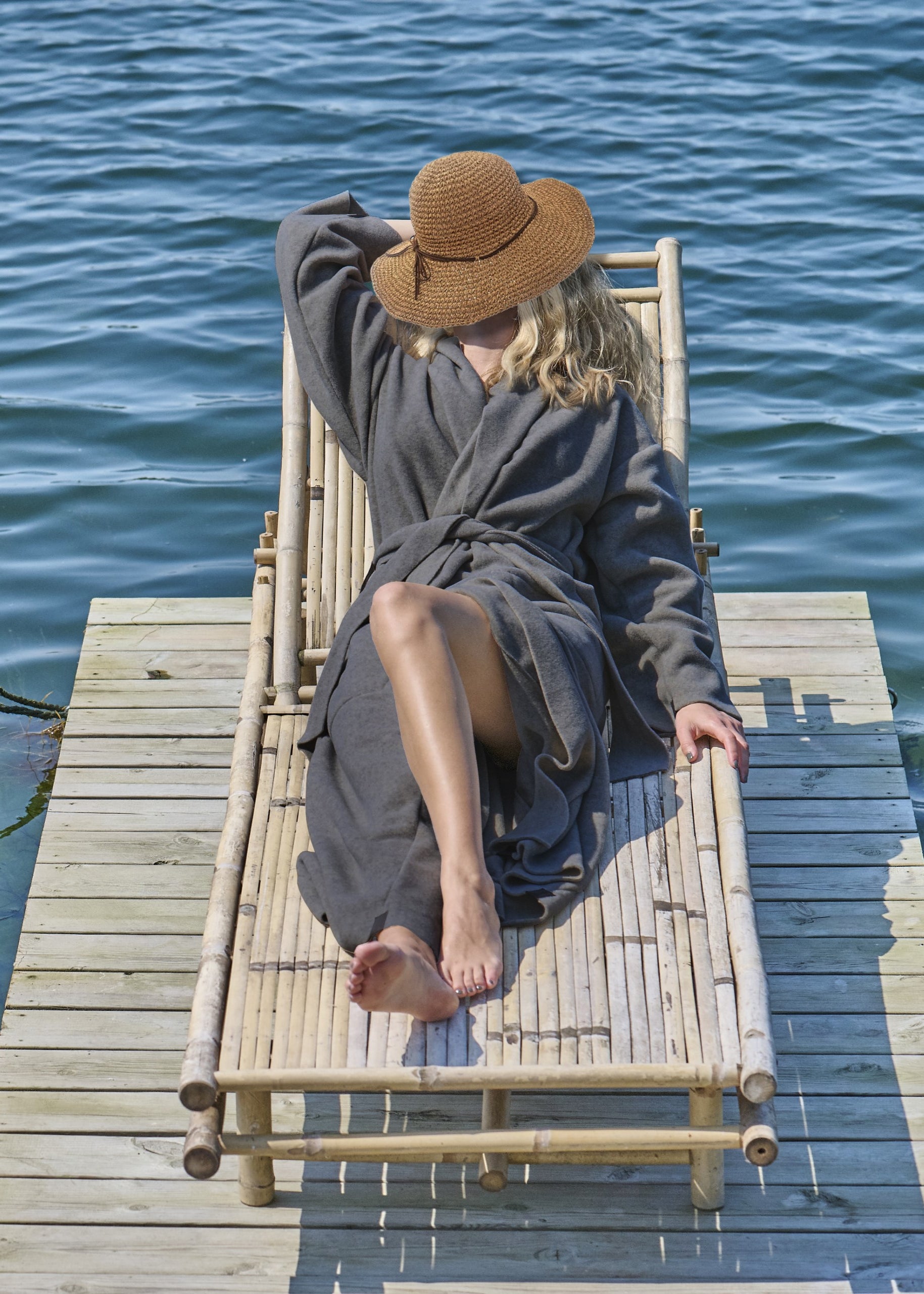 HENRIETTE STEFFENSEN COPENHAGEN MORGENMANTEL DAMEN MAXI - 7128 BATHROBES GREY 905