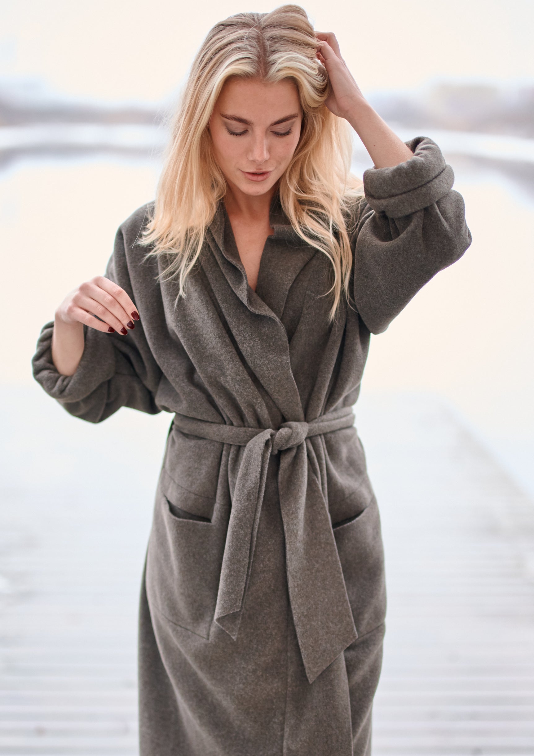 HENRIETTE STEFFENSEN COPENHAGEN MORGENMANTEL FRAUEN MINI - 7128 MINI BATHROBES BARK 320