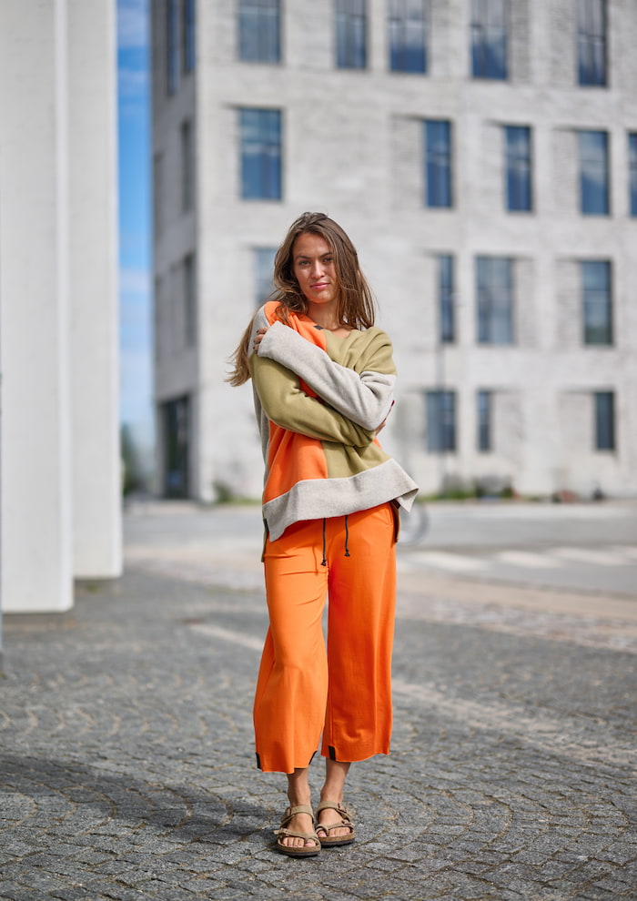 HENRIETTE STEFFENSEN COPENHAGEN NO WASTE FLARE HOSEN - 99022NW BUKSER ORANGE 773