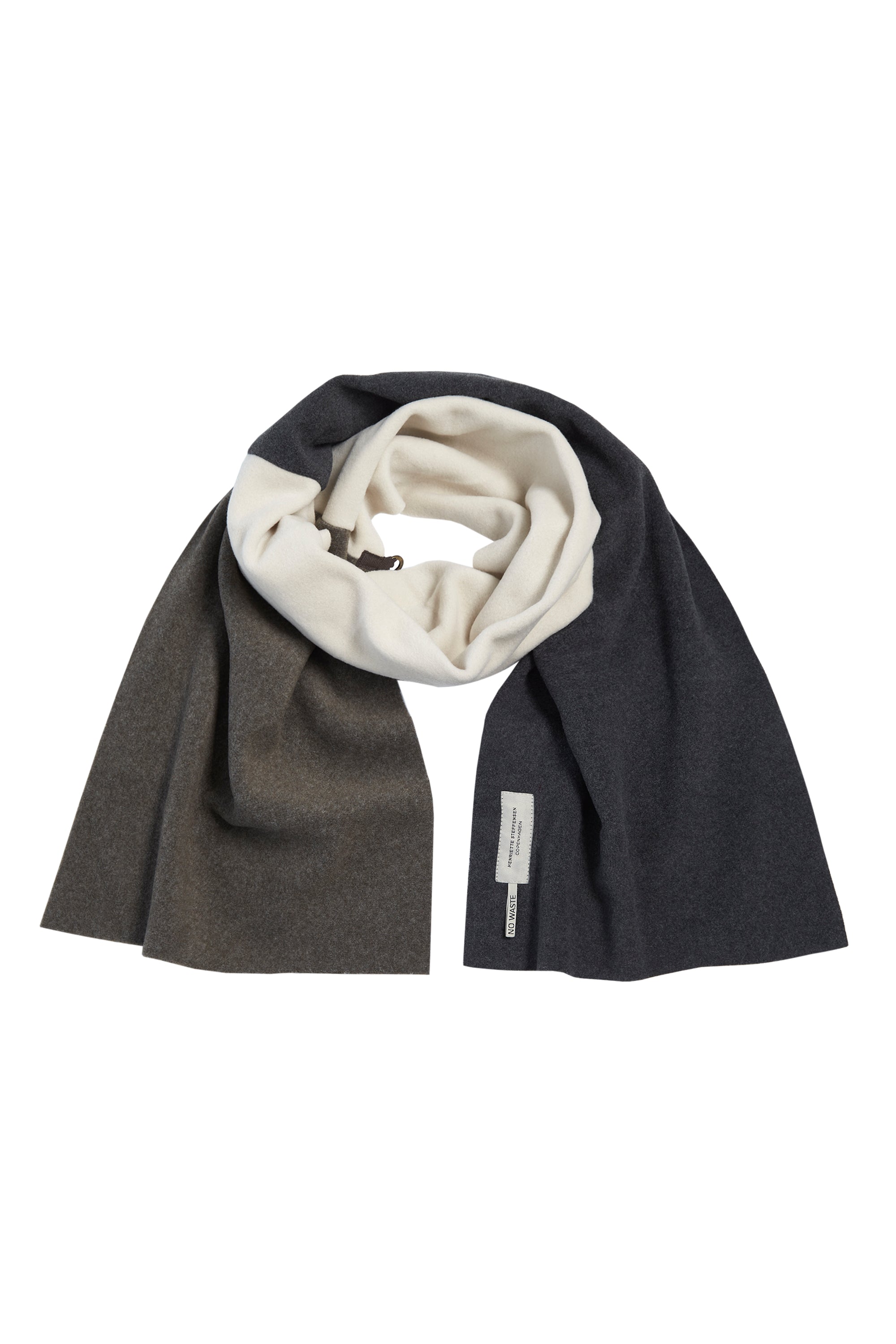 HENRIETTE STEFFENSEN COPENHAGEN NO WASTE SCHAL - 4063NW SCARFS BARK/KIT/SOFT BLACK 643