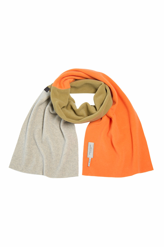 HENRIETTE STEFFENSEN COPENHAGEN NO WASTE SCHAL - 4063NW SCARFS OLIVE/SAND/ORANGE 462