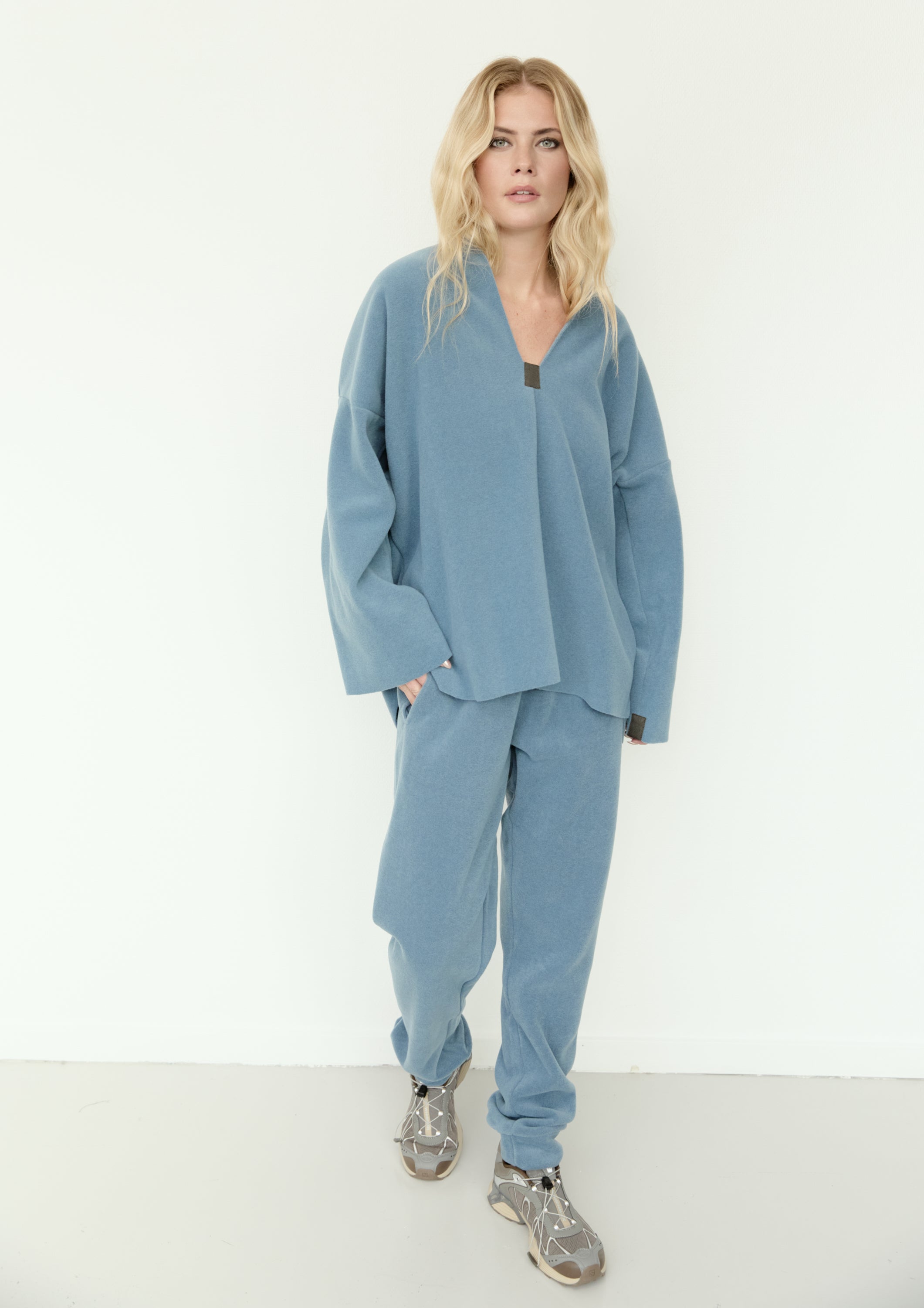 HENRIETTE STEFFENSEN COPENHAGEN PULLOVER - 1370 BLUSER DUSTY BLUE 794