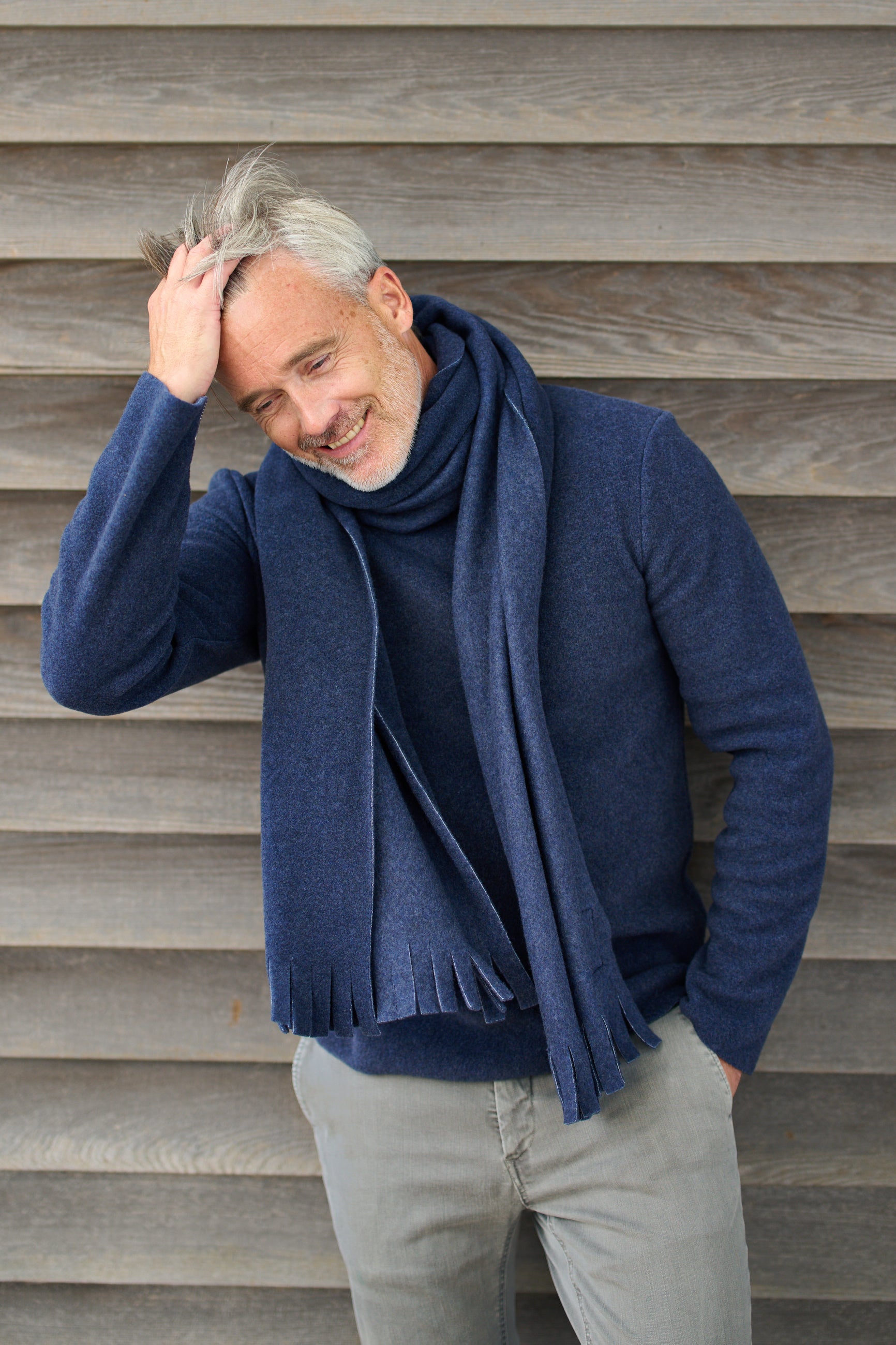 CARL BY STEFFENSEN COPENHAGEN SCHAL M/ FRANSEN - 1006C SCARFS DENIM 767