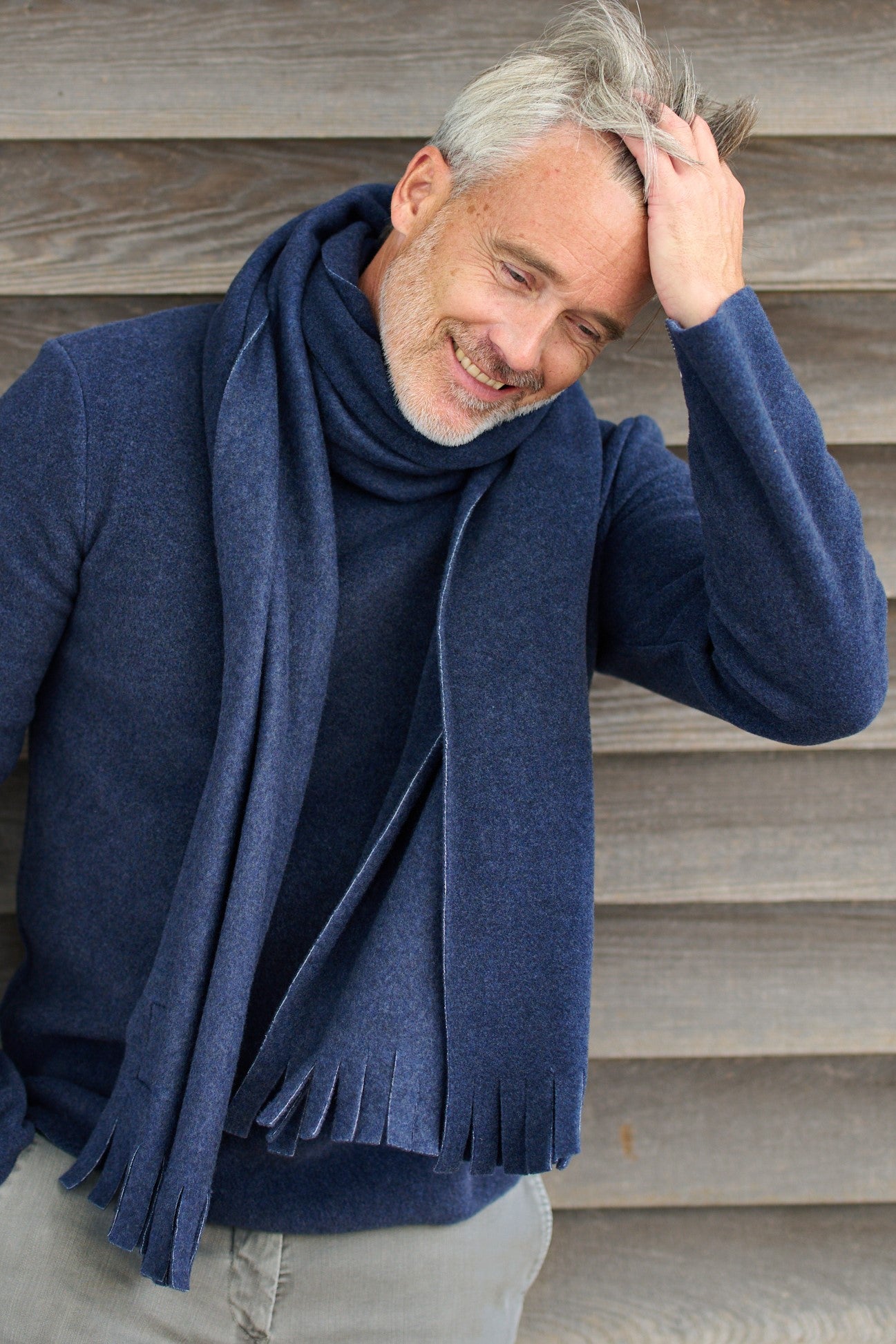 CARL BY STEFFENSEN COPENHAGEN SCHAL M/ FRANSEN - 1006C SCARFS DENIM 767