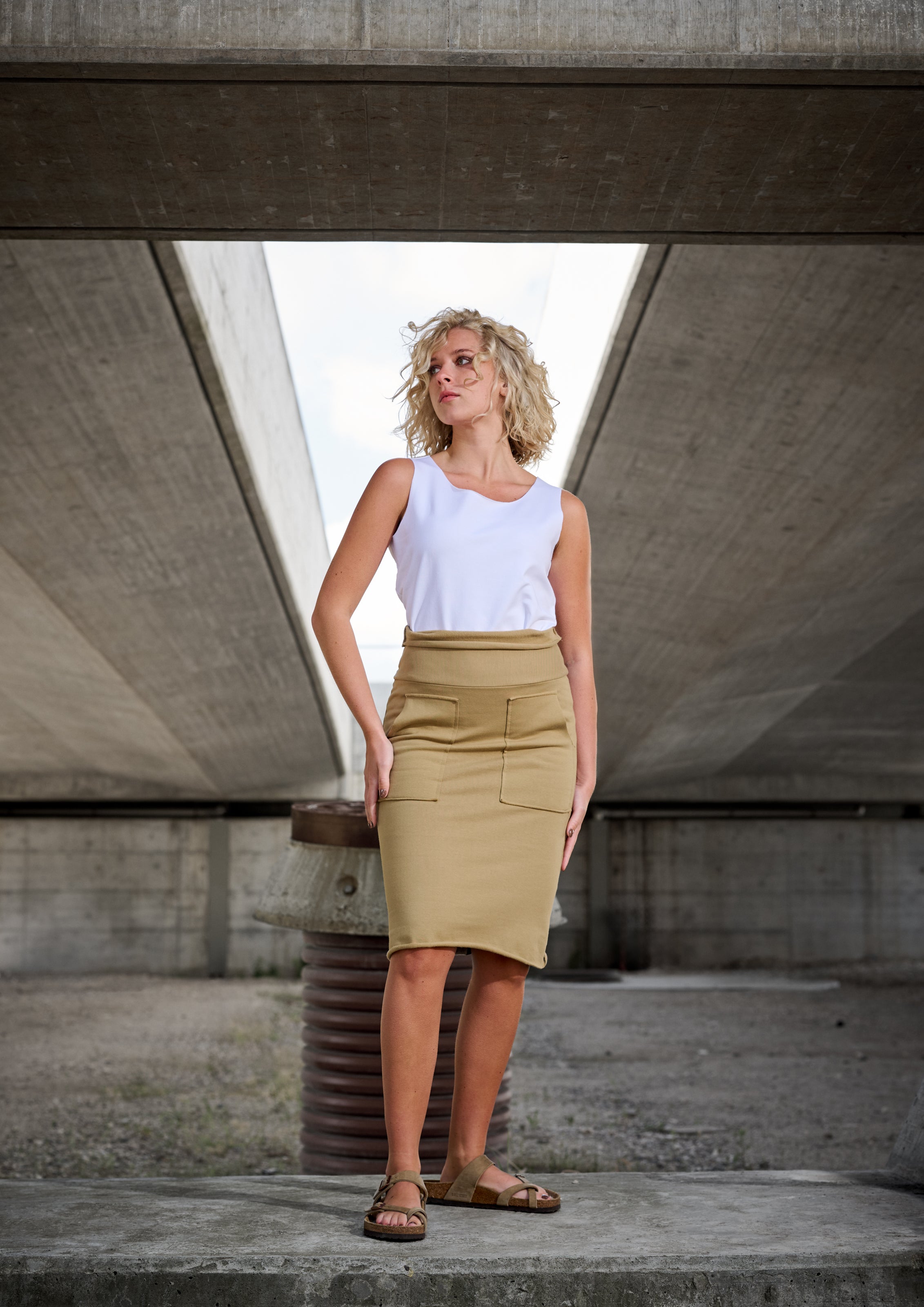 HENRIETTE STEFFENSEN COPENHAGEN SWEATROCK - 73013 NEDERDELE OLIVE 655