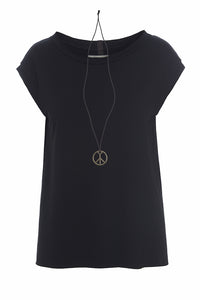 TOP MIT HALSKETTE - 96080 - BLACK