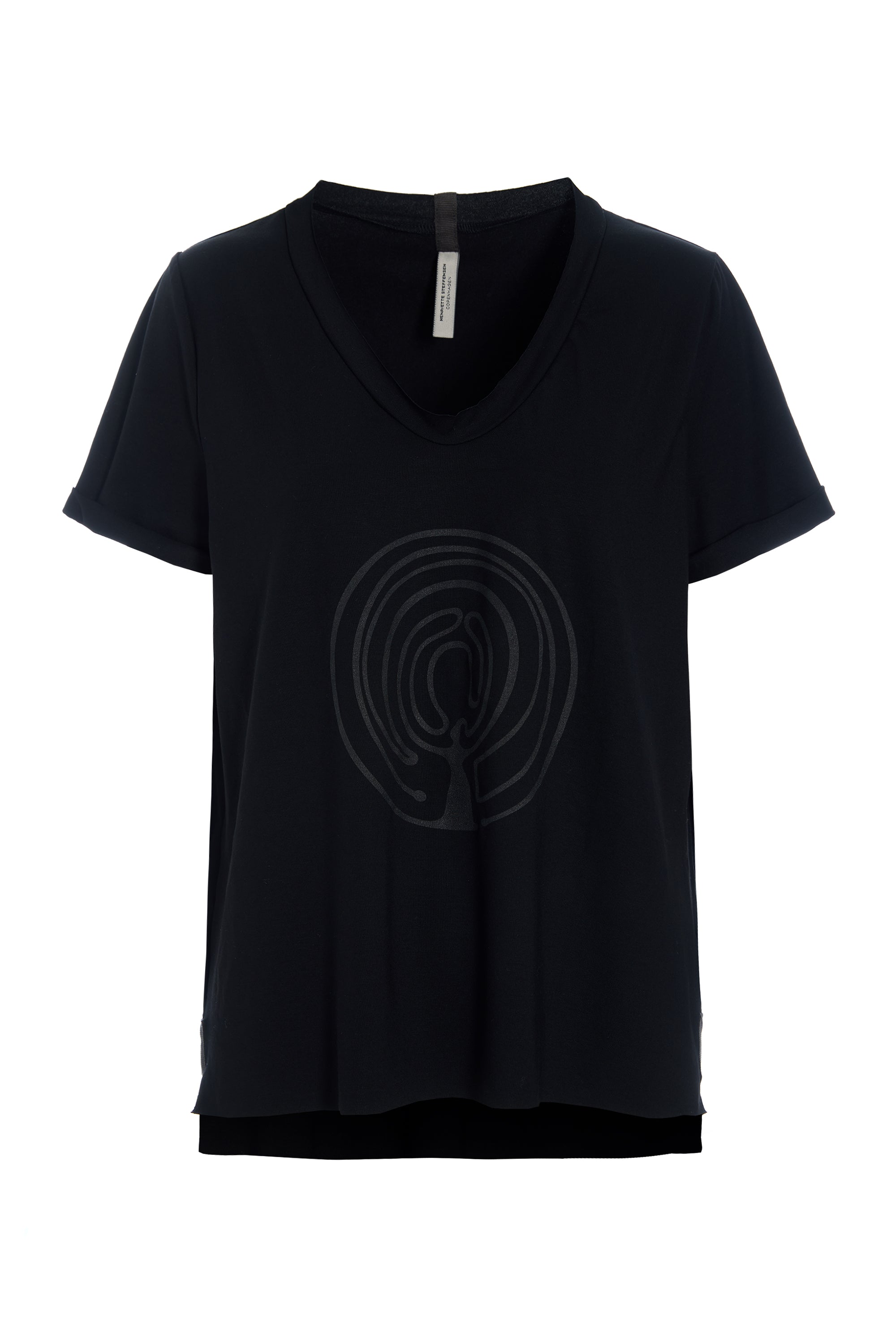 HENRIETTE STEFFENSEN COPENHAGEN V-NECK-TEE - 96105 EMBRACE T-SHIRTS BLACK 900