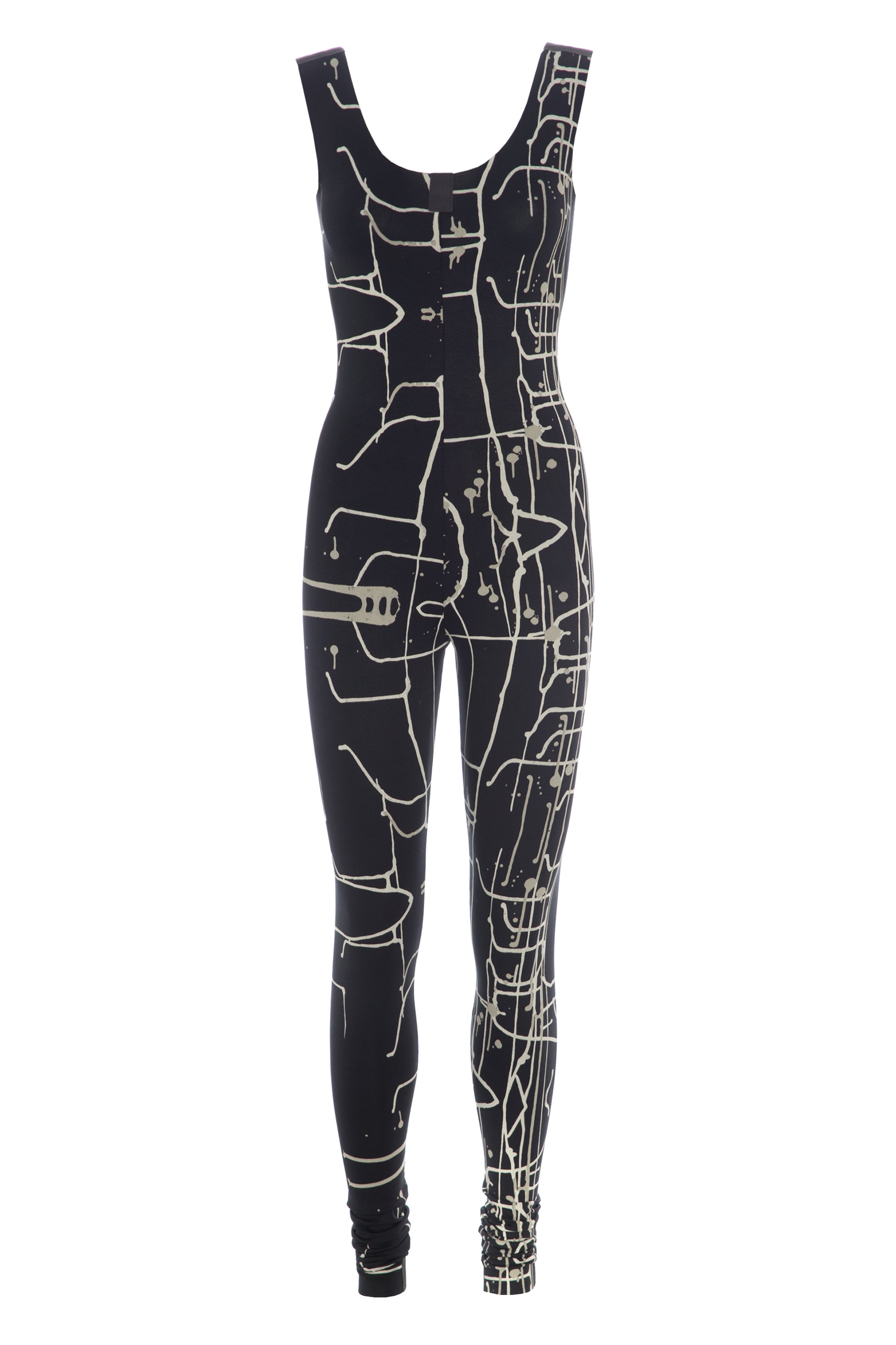 HENRIETTE STEFFENSEN COPENHAGEN YOGA JUMPSUIT - 99010 HELDRAGTER jersey YOGA ART PRINT BLACK 100
