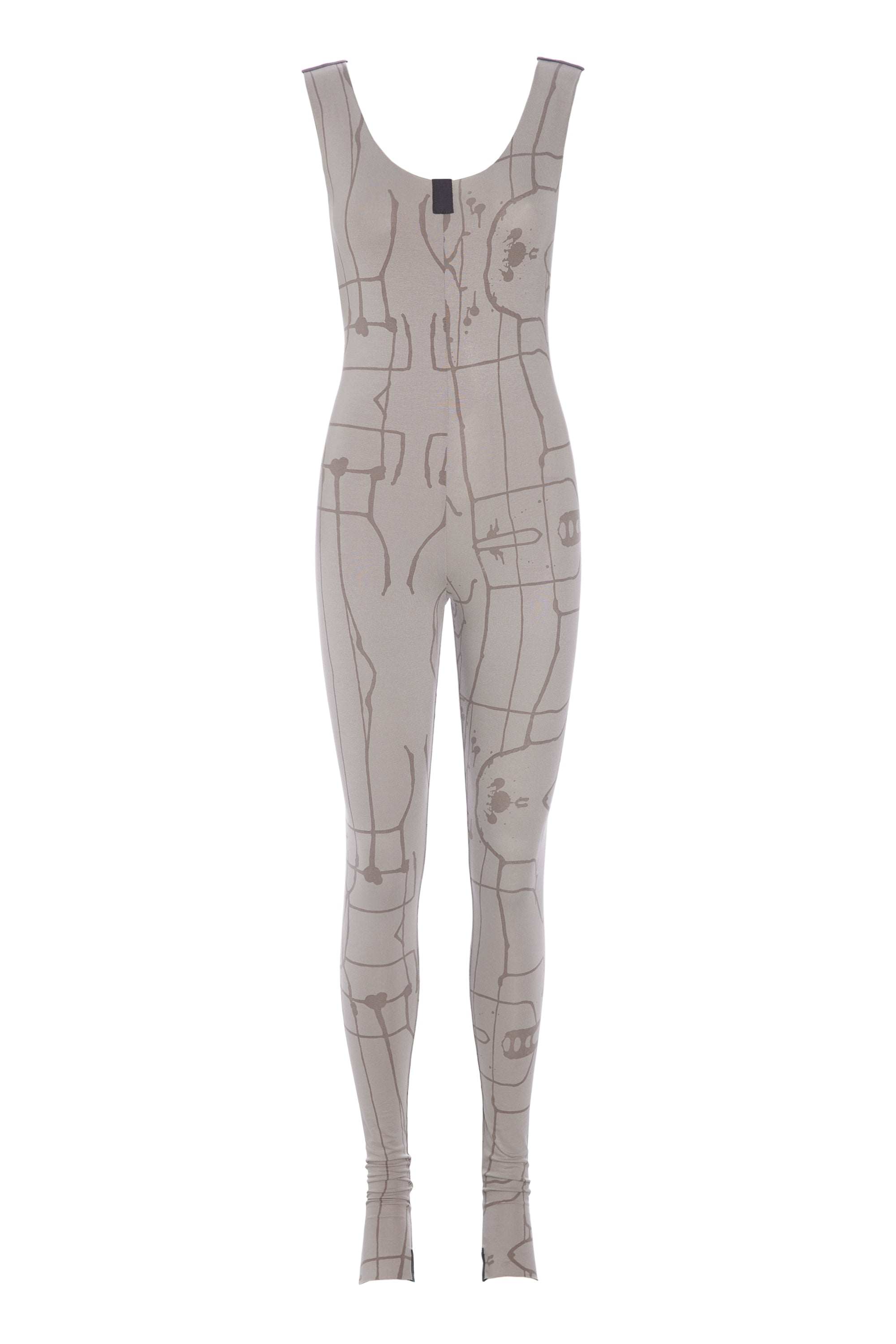 HENRIETTE STEFFENSEN COPENHAGEN YOGA JUMPSUIT - 99010 HELDRAGTER jersey YOGA ART PRINT SAND 101