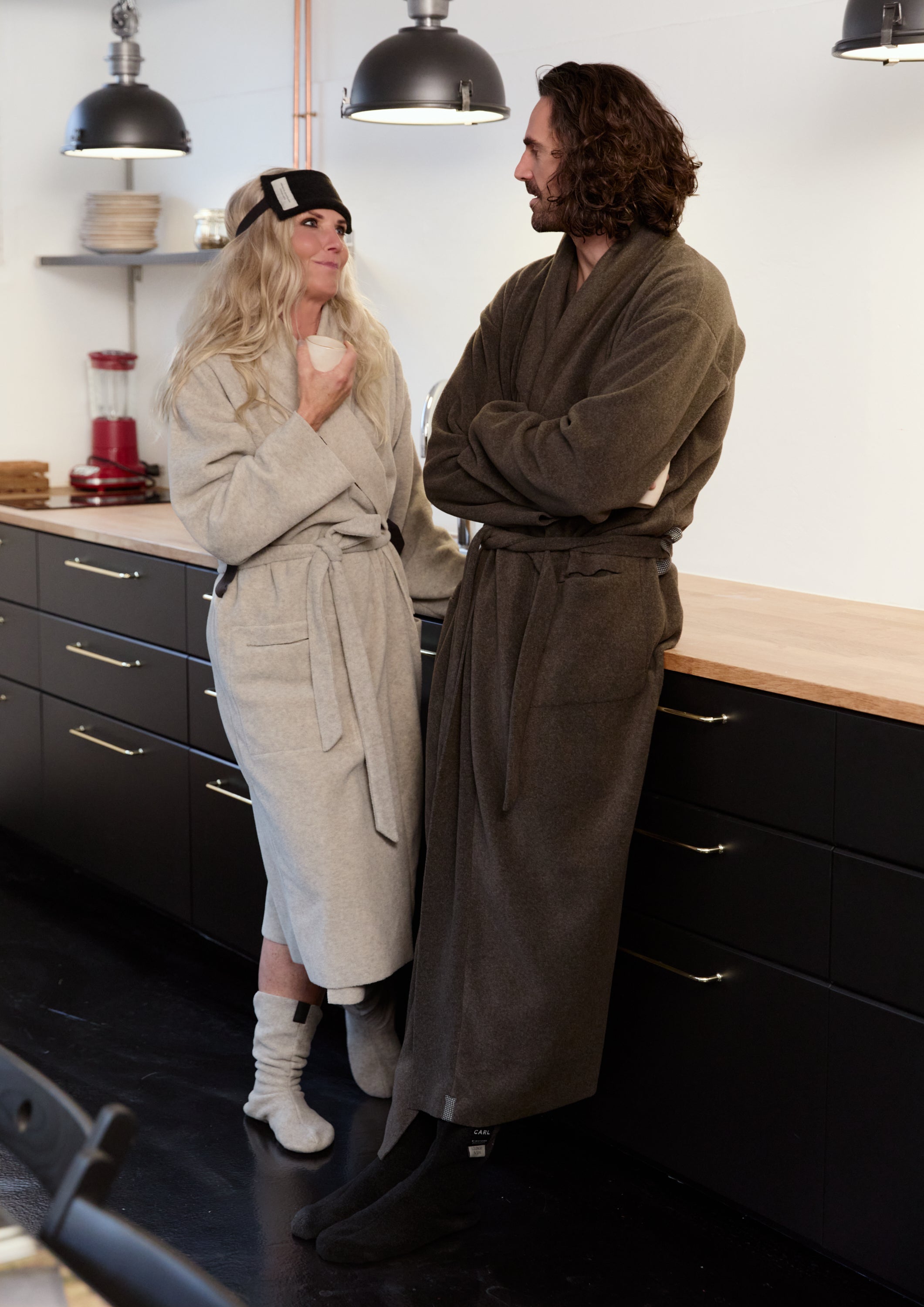 CARL BY STEFFENSEN COPENHAGEN BADEMÄNTEL HERREN - 1009C MAXI BATHROBES BARK 320