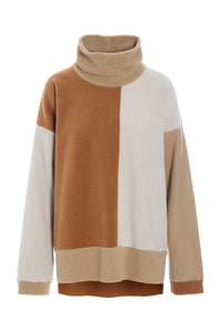 BLOUSE PATCH HIGH NECK - 1419 - CAMEL/KIT/RUST