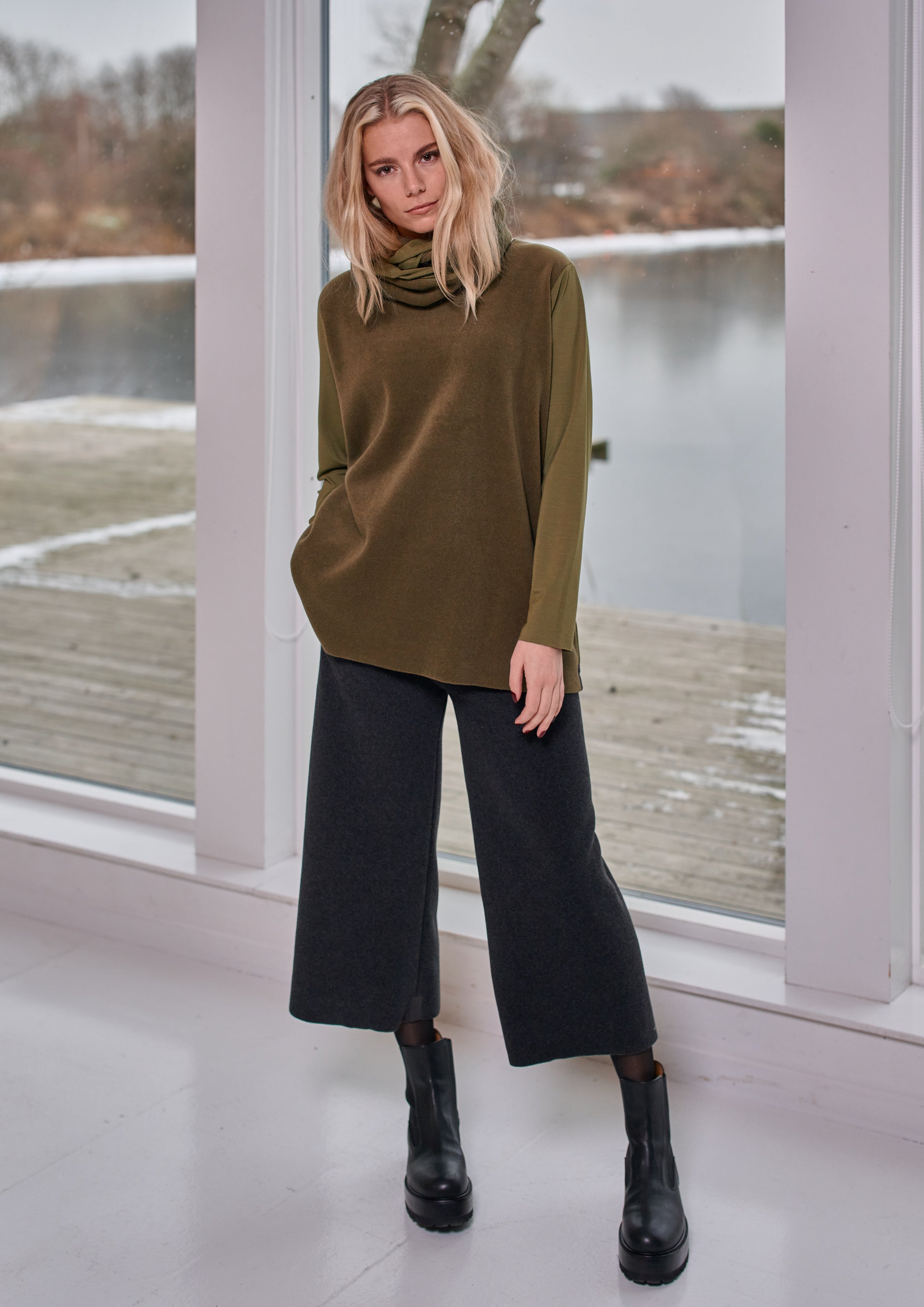 HENRIETTE STEFFENSEN COPENHAGEN BLUSEN MIX - 1375 BLUSER MOSS/MOSS 640