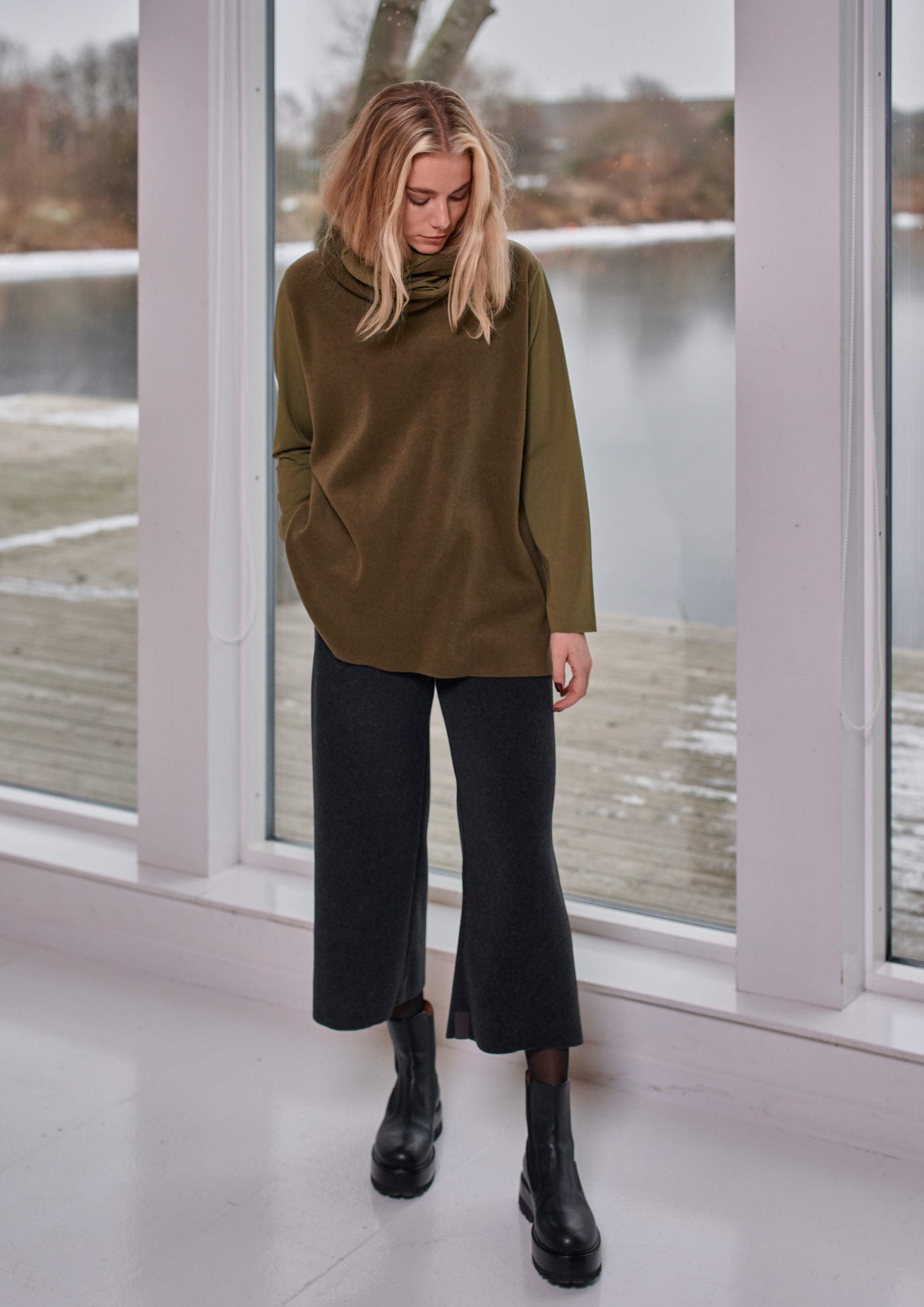 HENRIETTE STEFFENSEN COPENHAGEN BLUSEN MIX - 1375 BLUSER MOSS/MOSS 640